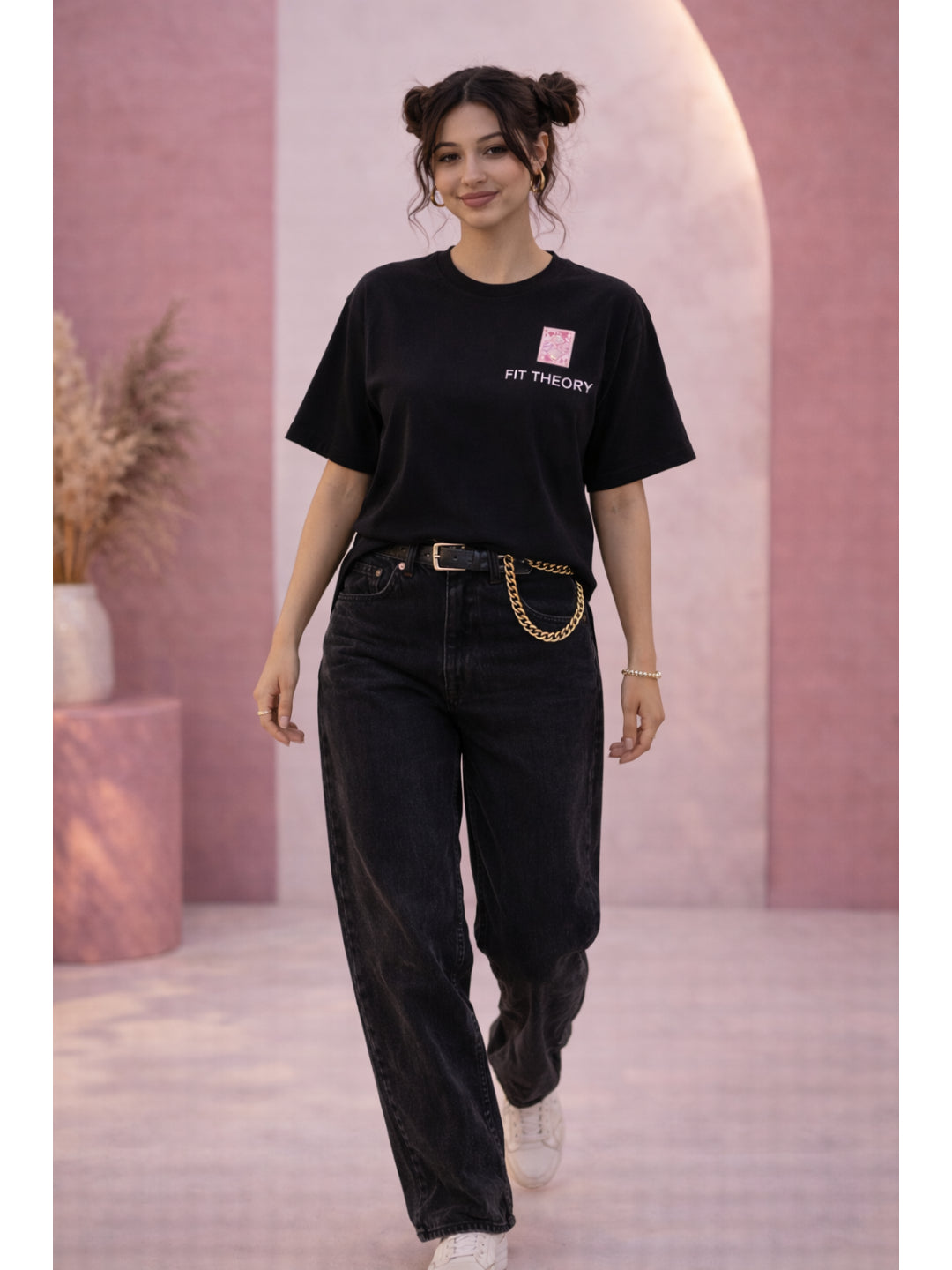 Women Oversized Tshirts - Black Queen Card