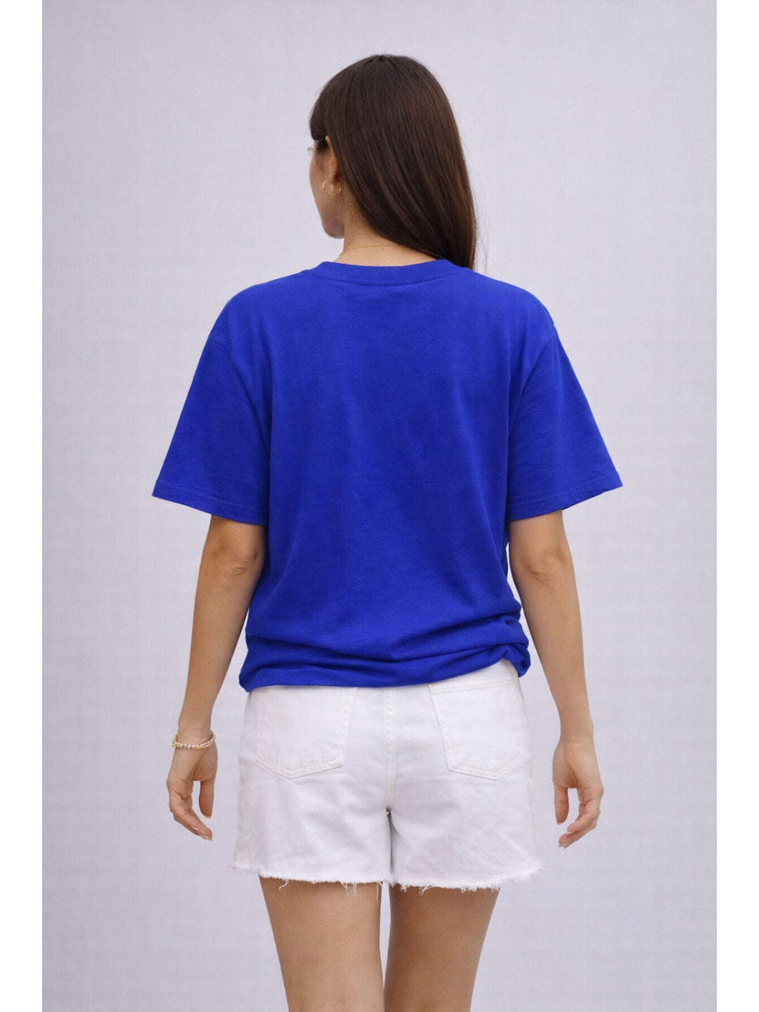 Women Oversized Tshirts - Royal Blue Nerdy