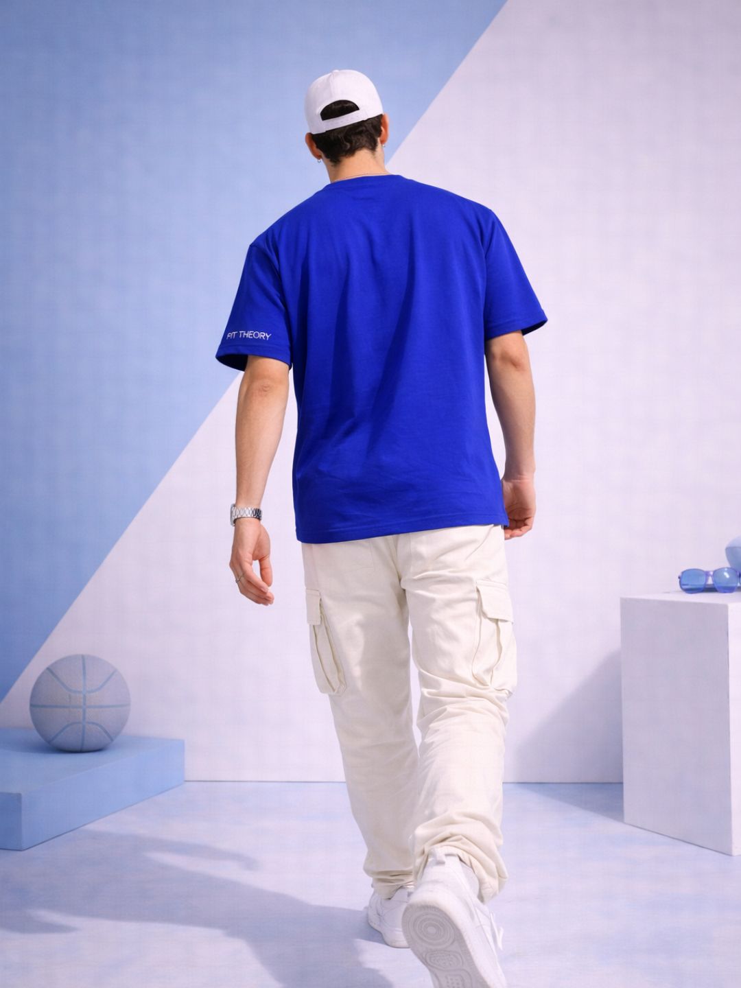 Men Oversized Boxy Tshirt - Royal Blue Los Angeles