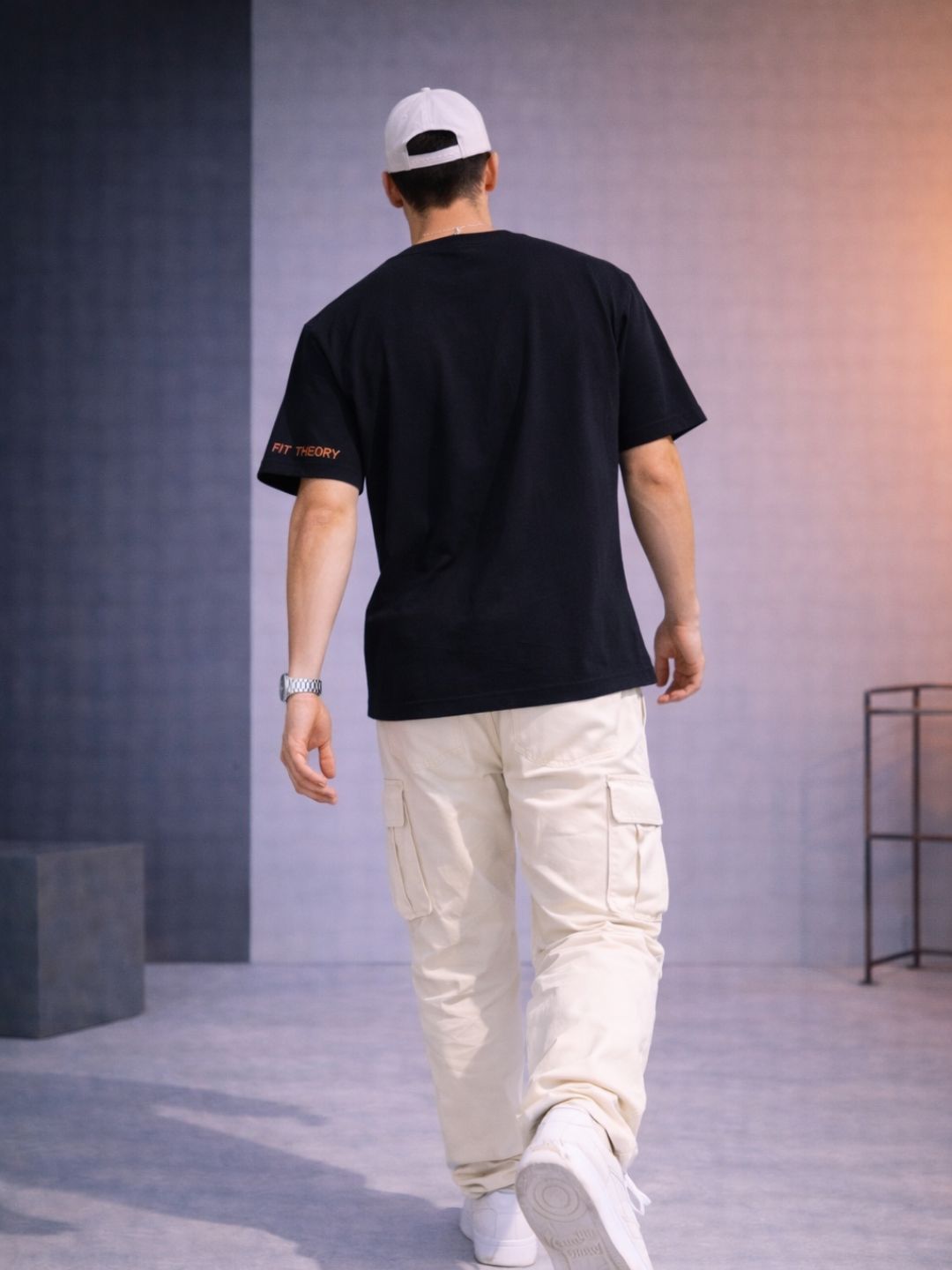 Men Oversized Boxy Tshirt - Black Los Angeles