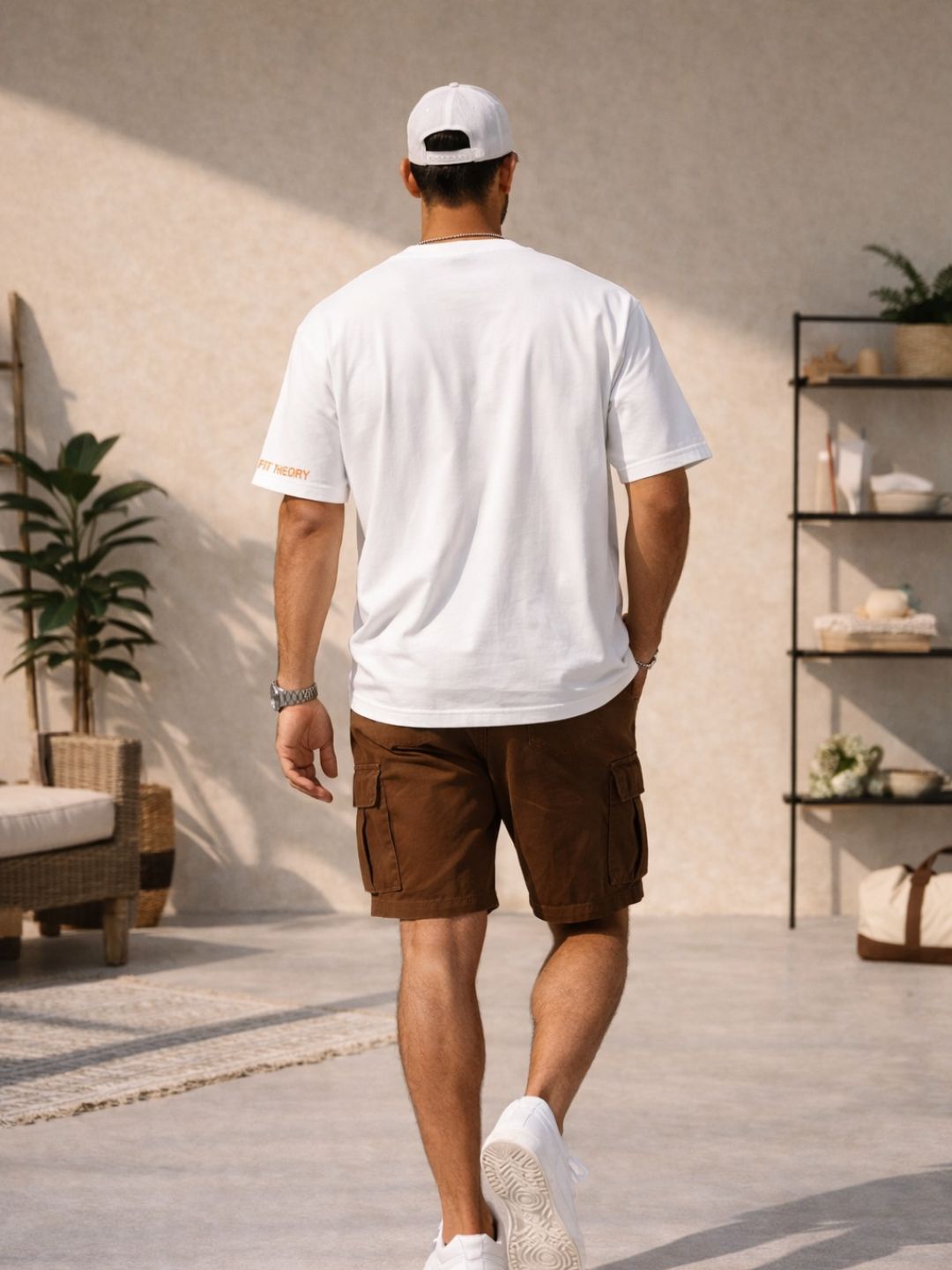 Men Oversized Boxy Tshirt - White Los Angeles