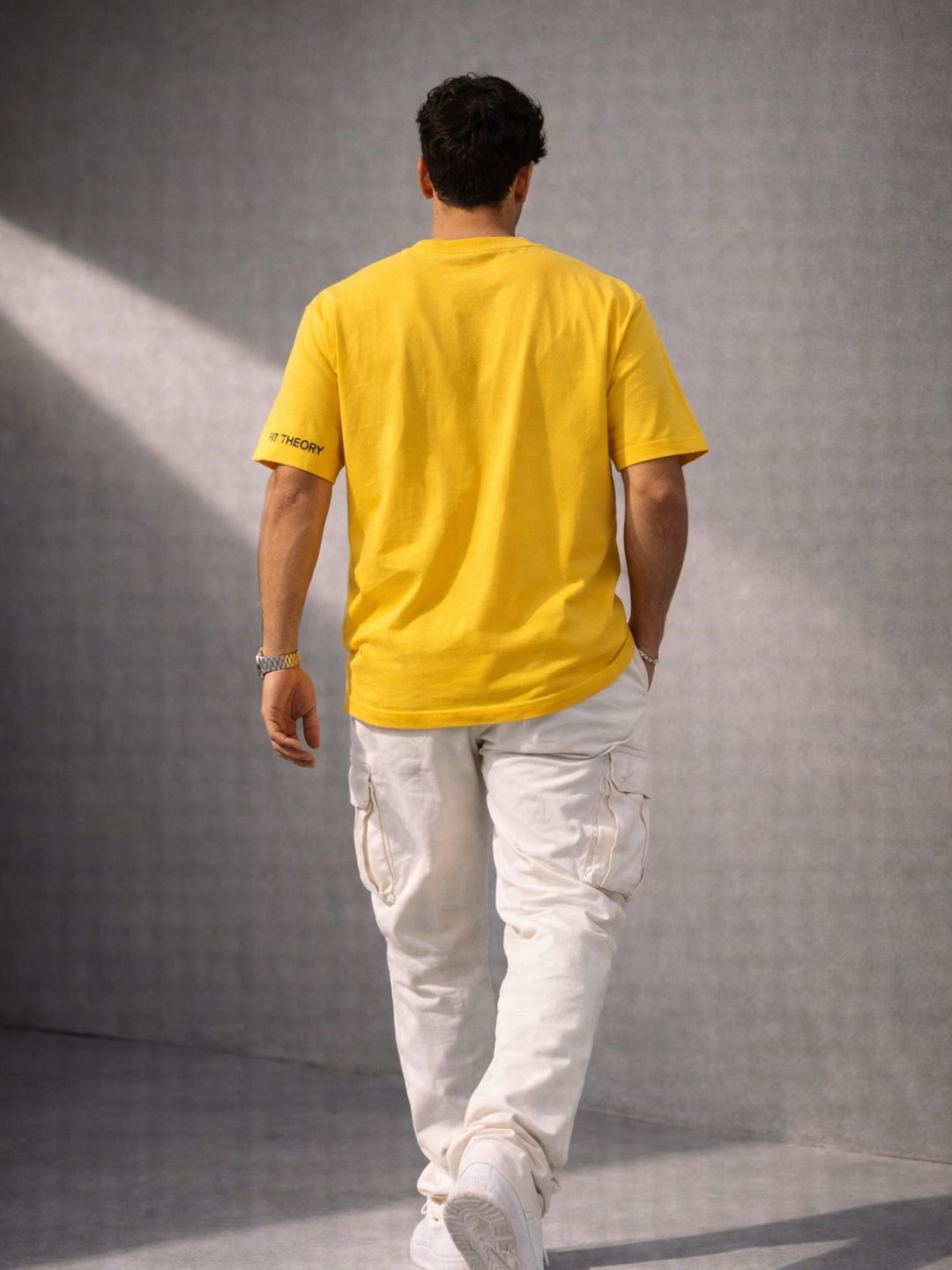 Men Oversized Boxy Tshirt - Yellow Los Angeles