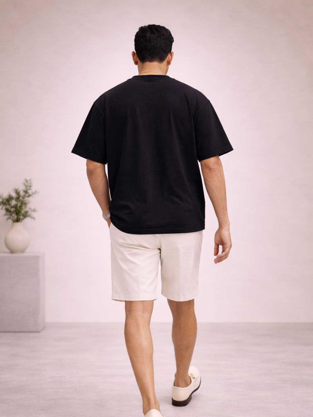Men Oversized Boxy Tshirt - Black Sao Paulo