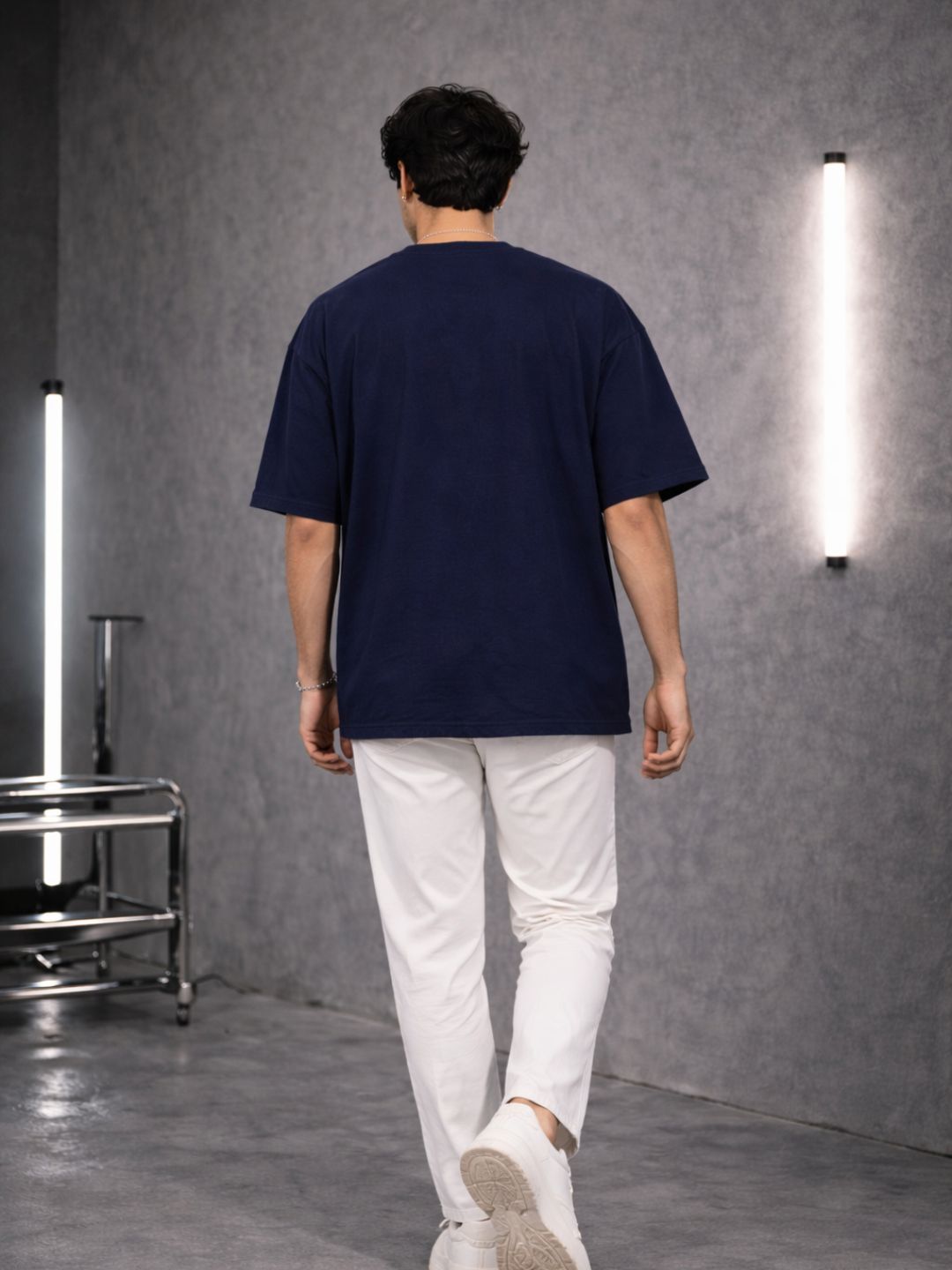 Men Oversized Boxy Tshirt - Navy To be honest