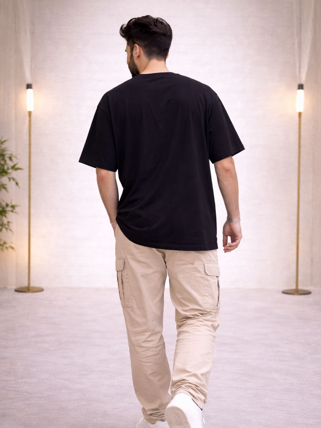 Men Oversized Boxy Tshirt - Black Never Too Different
