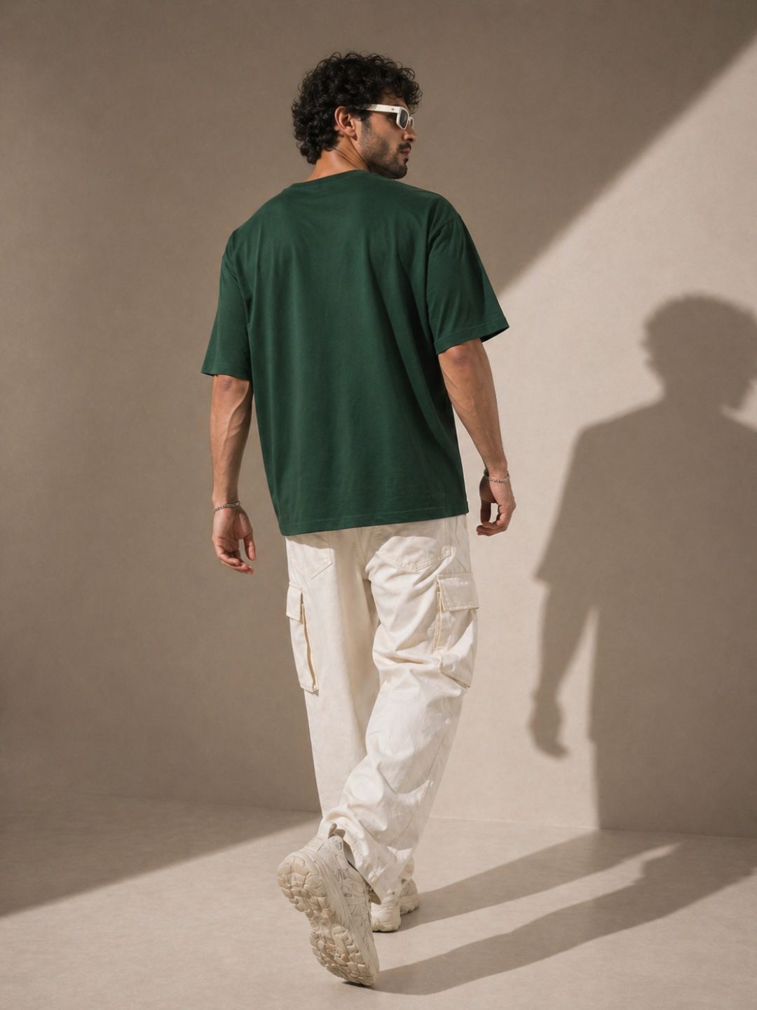Men Oversized Tshirts - Bottle Green Adrenaline
