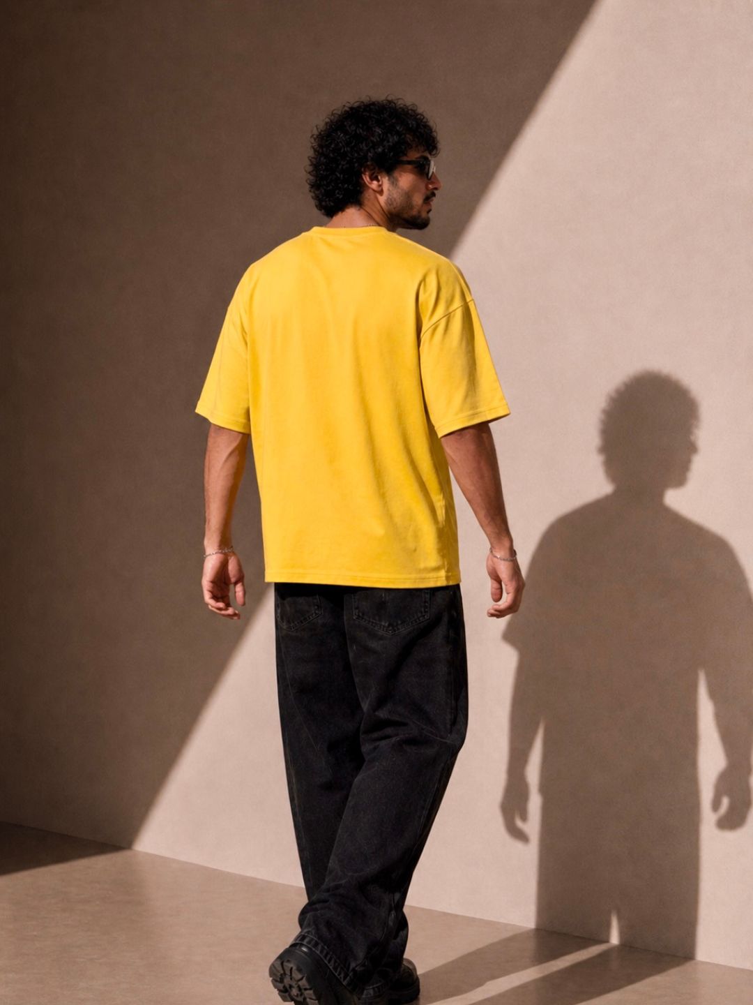 Men Oversized Tshirts - Yellow Chicago