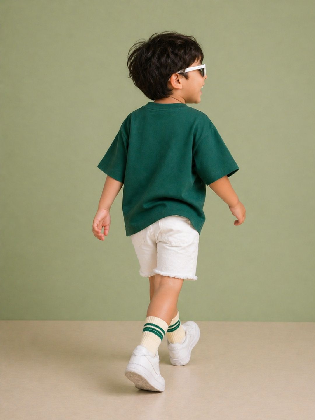 Boys Oversized Tshirts - Bottle Green