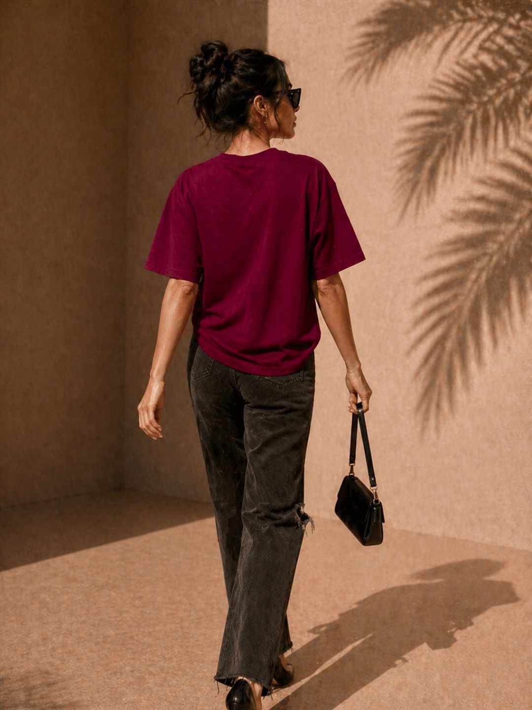 Women Oversized Tshirts - Maroon