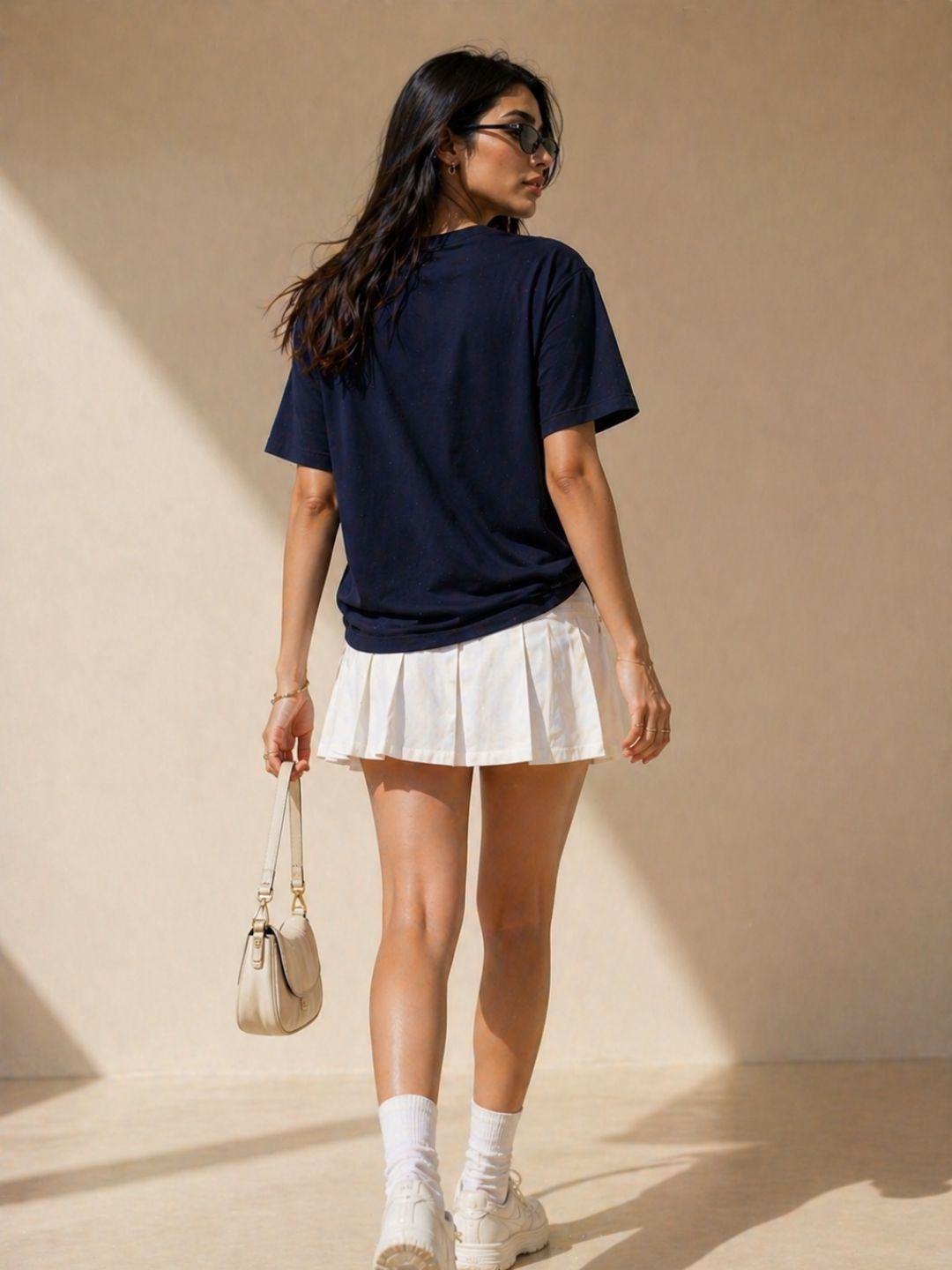 Women Oversized Tshirts - Navy Blue