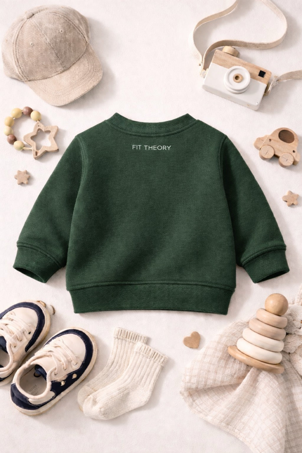 Kids Relaxed Fit Sweatshirt-Bottle Green