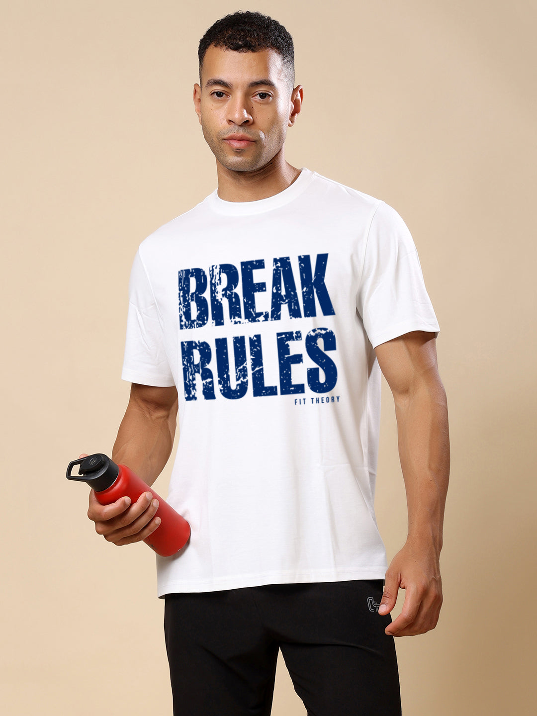 Dri-FIT Printed T-shirt for Men- White Break Rules