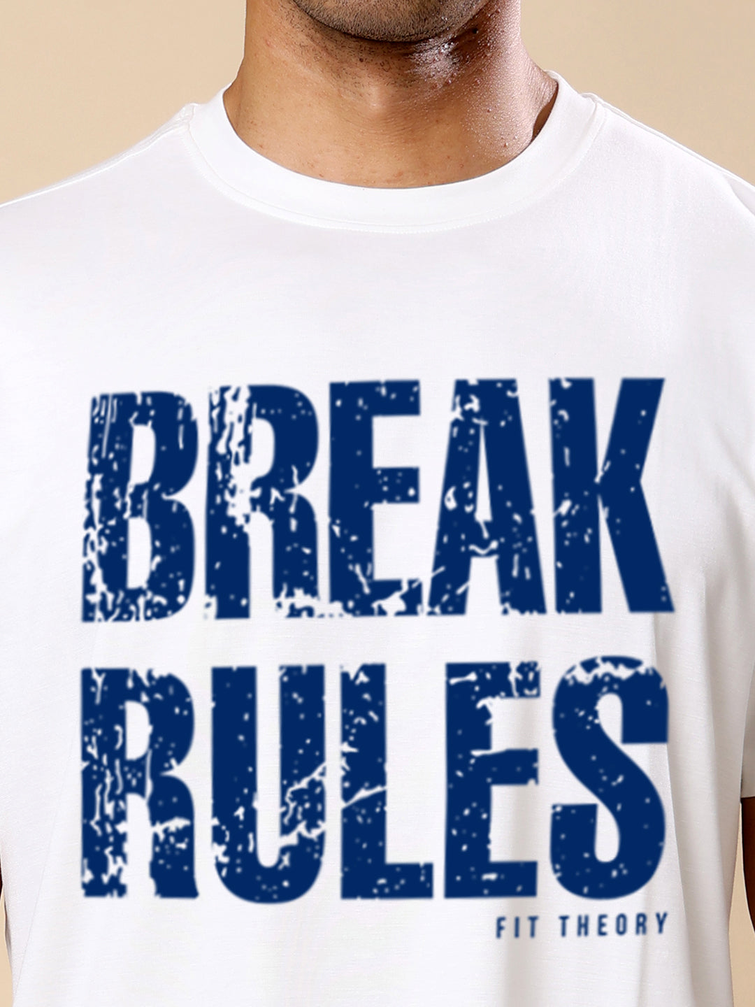 Dri-FIT Printed T-shirt for Men- White Break Rules