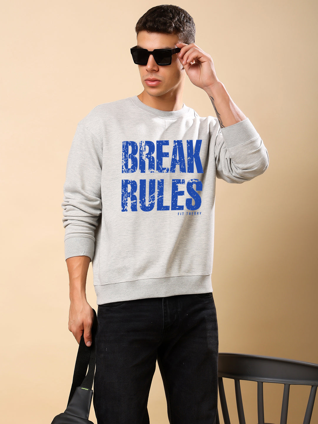 Men Relaxed Fit Sweatshirt-Break Rules