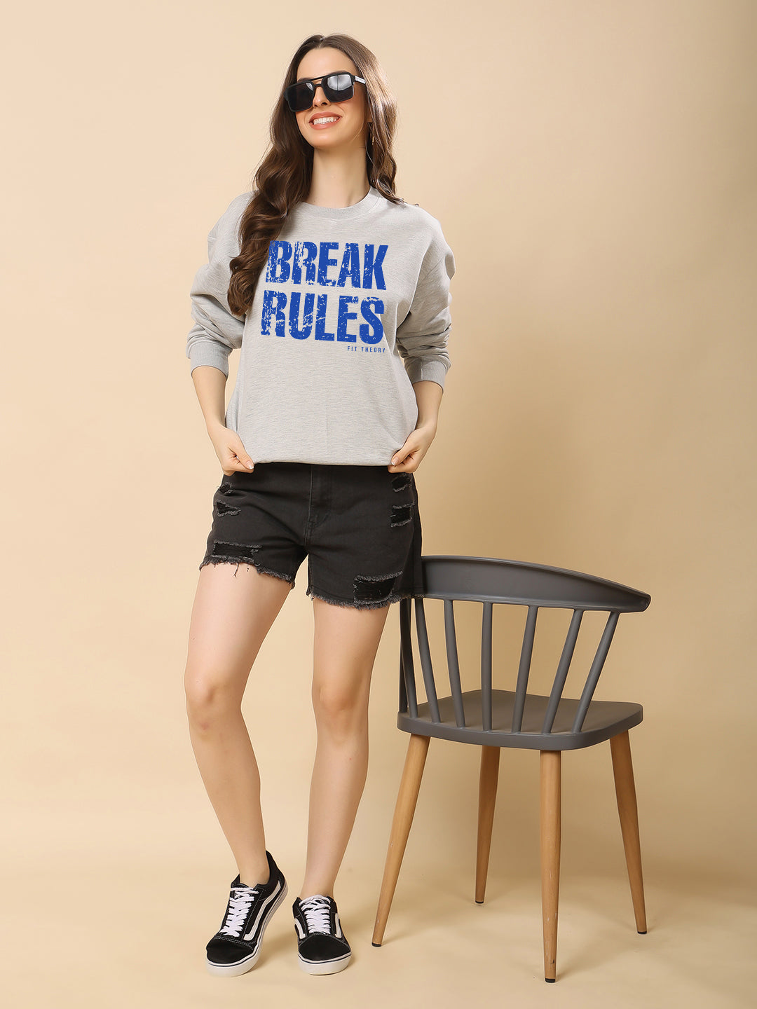 Women Relaxed Fit Sweatshirt-Break Rules