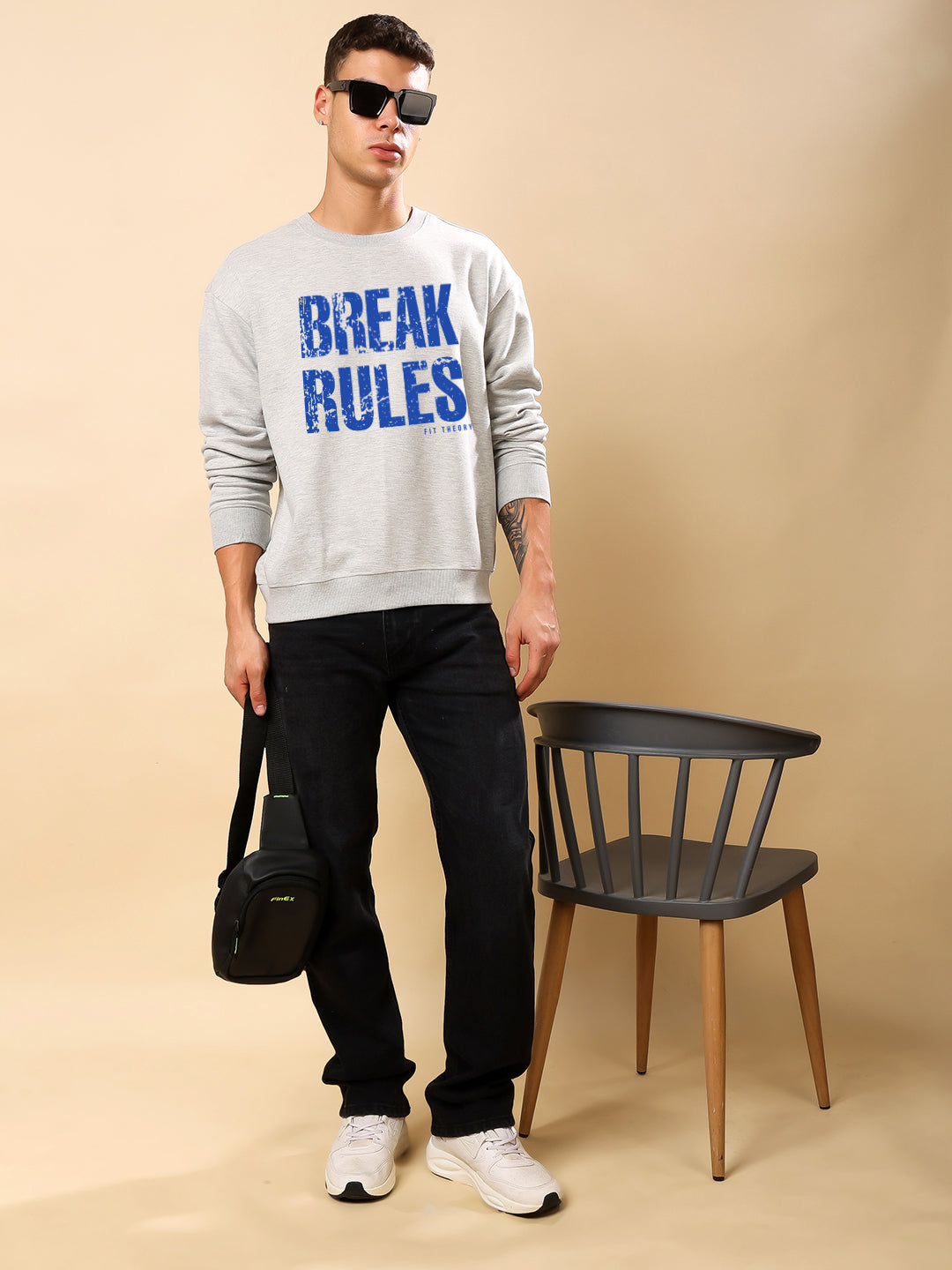 Men Relaxed Fit Sweatshirt-Break Rules