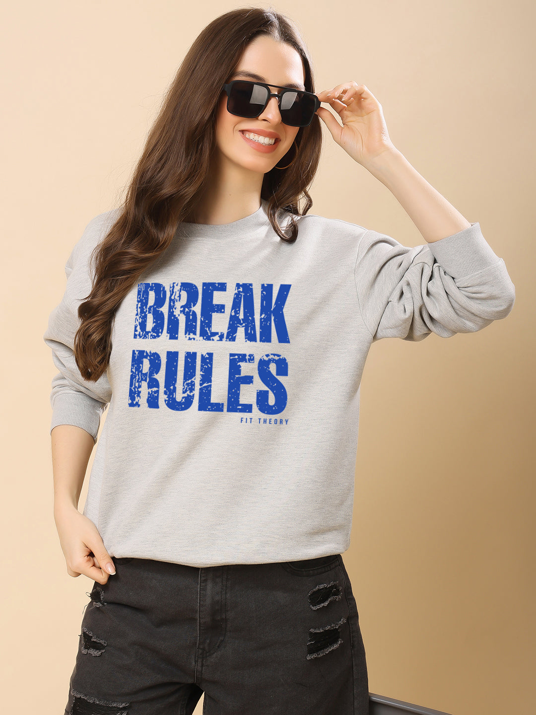 Women Relaxed Fit Sweatshirt-Break Rules