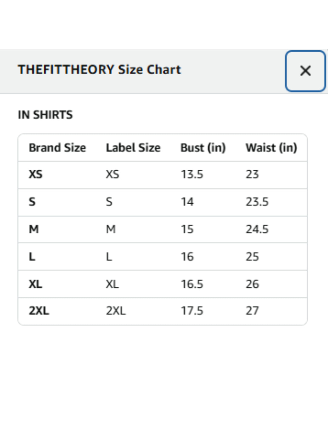 Size Chart