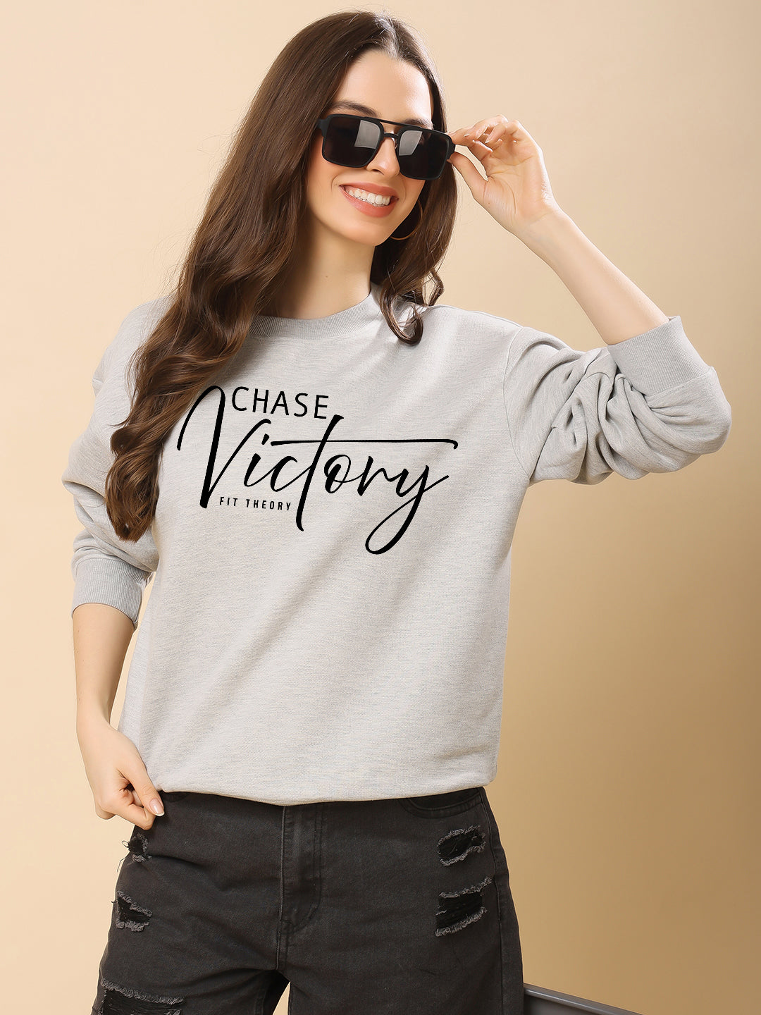 Women Relaxed Fit Sweatshirt-Chase Victory
