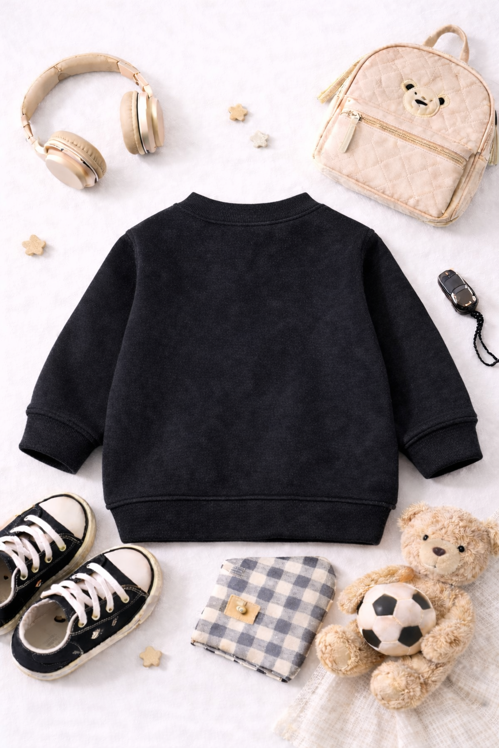 Kids Relaxed Fit Sweatshirt-Black