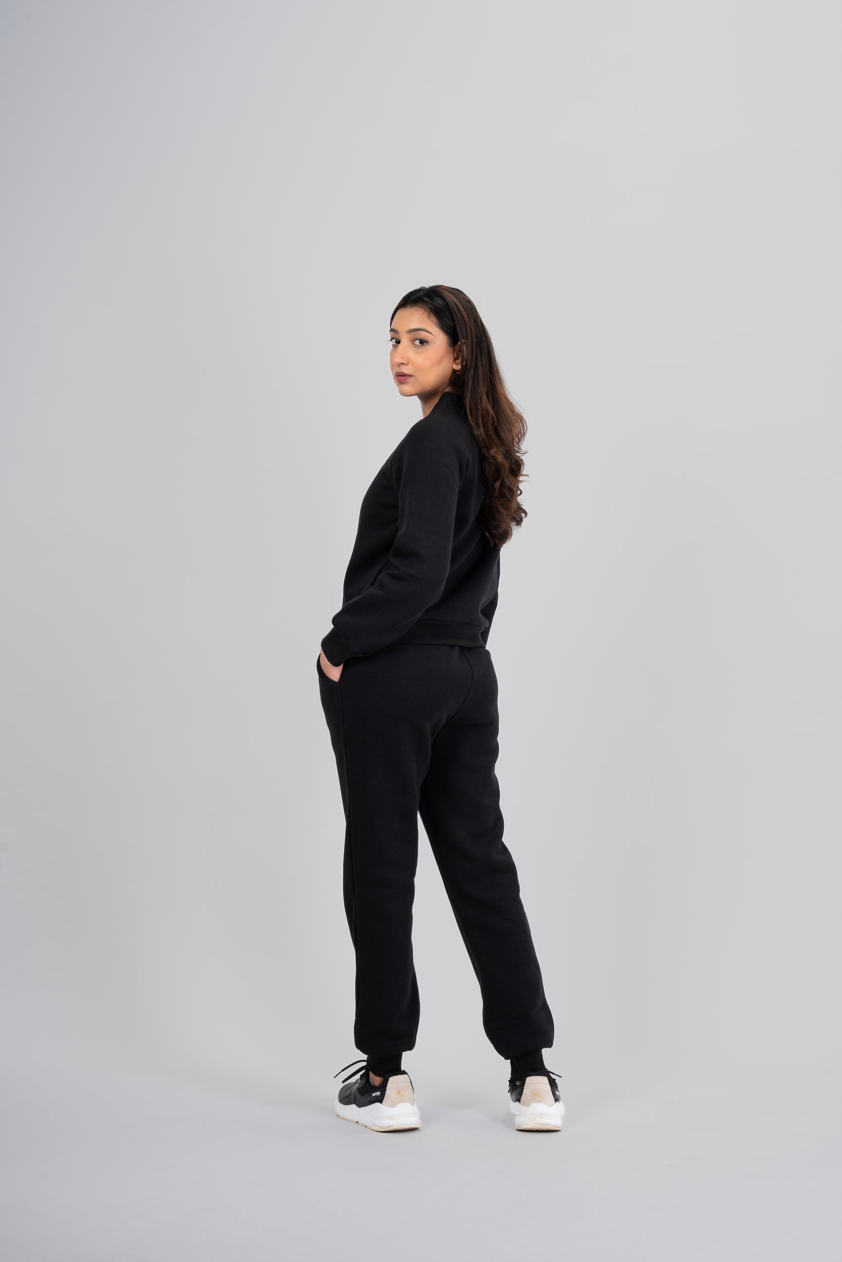 Nordic Cozy Black Women Co-ord Set