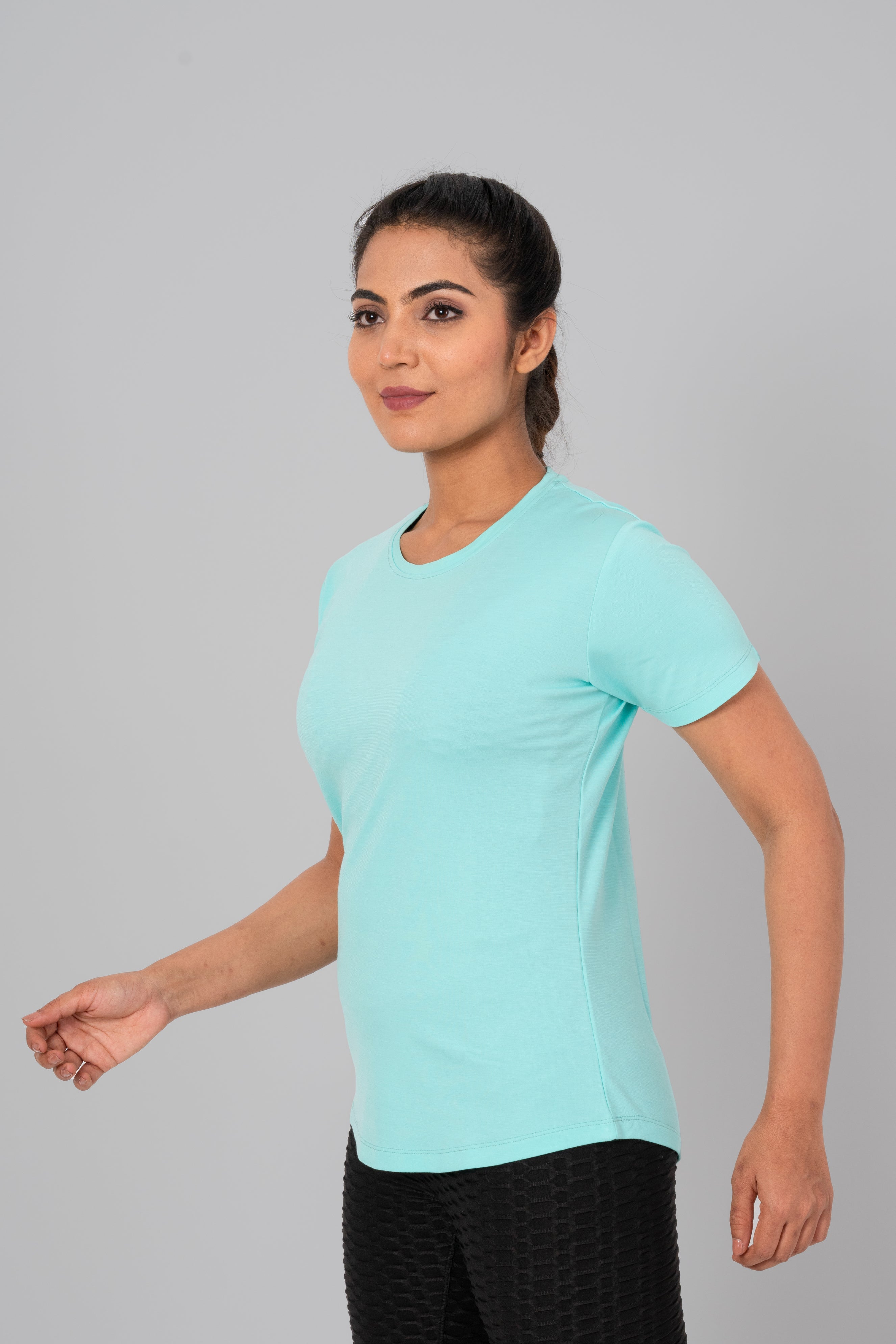 TheFitFusion Half Sleeve Top - Sea Green