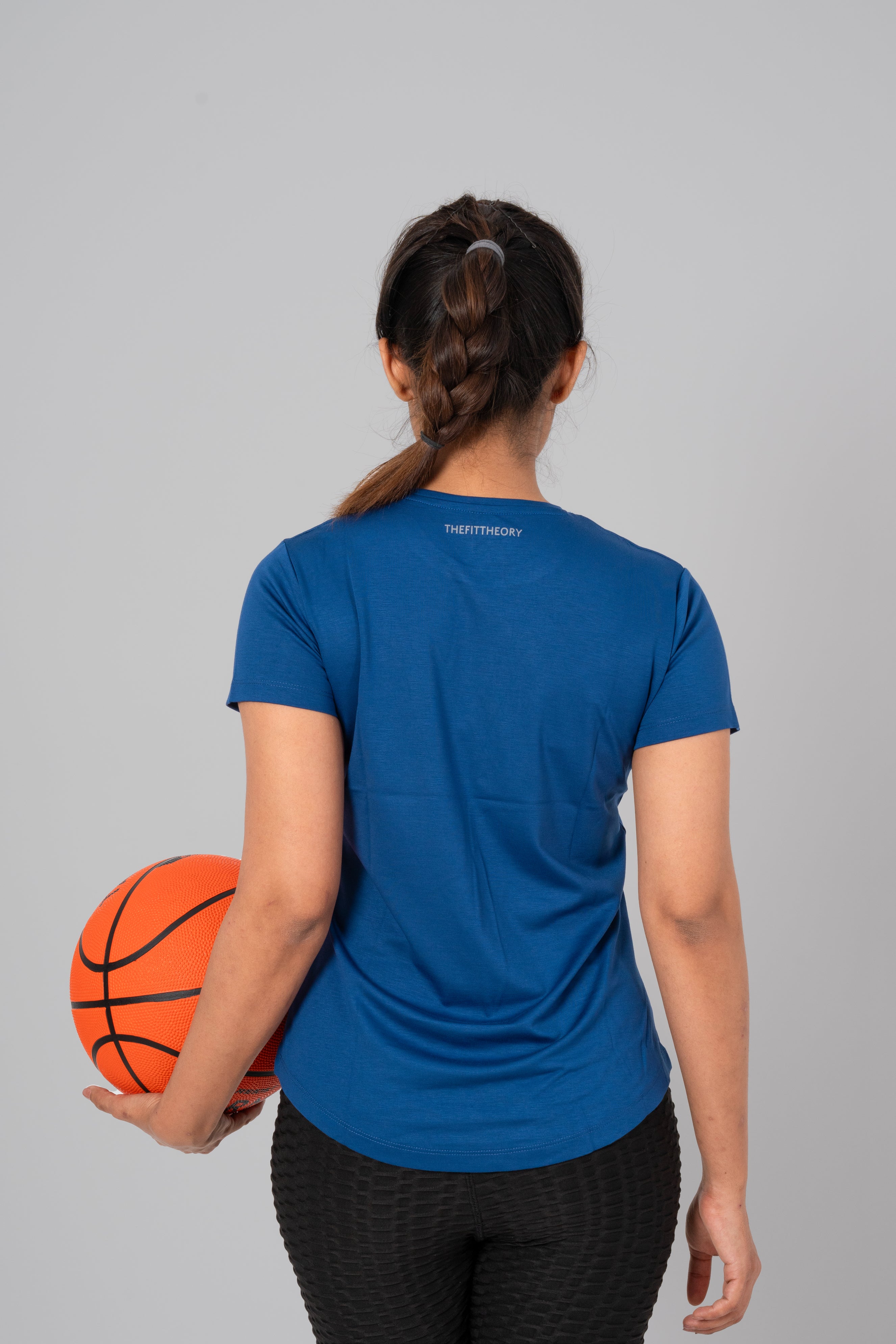 TheFitFusion Half Sleeve Top - Blue