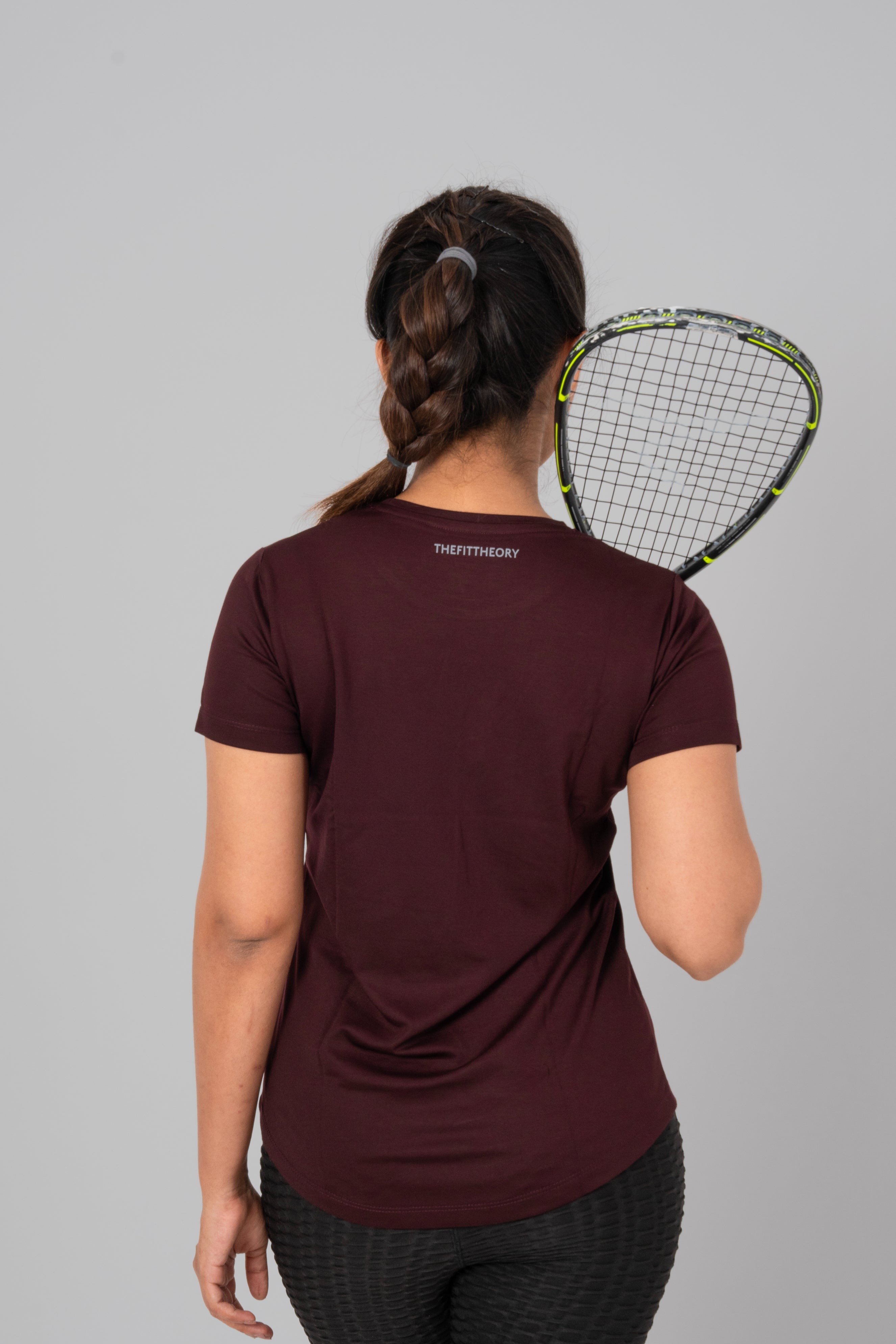 TheFitFusion Half Sleeve Top - Wine