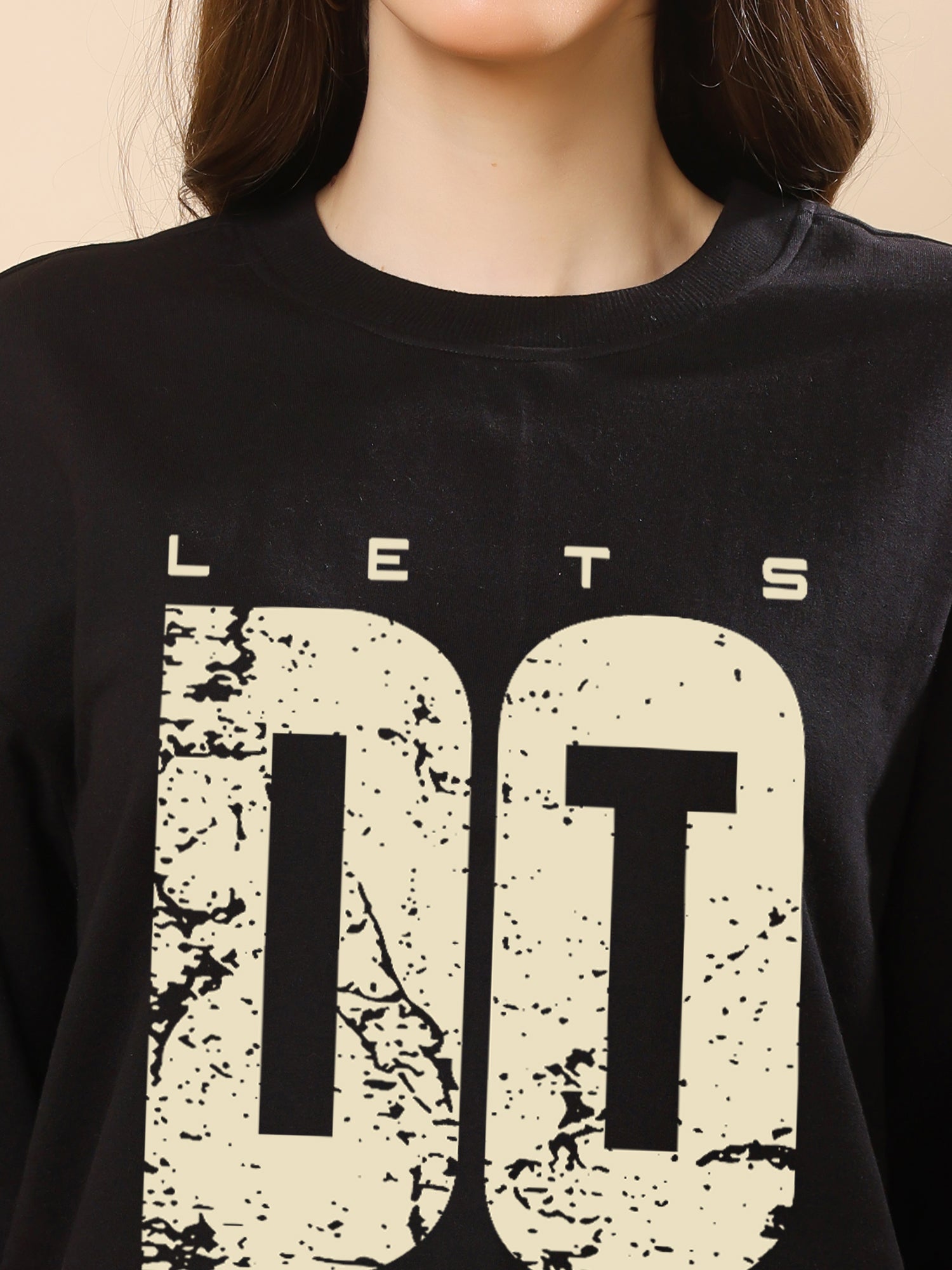 Women Relaxed Fit Sweatshirt-Lets Do it