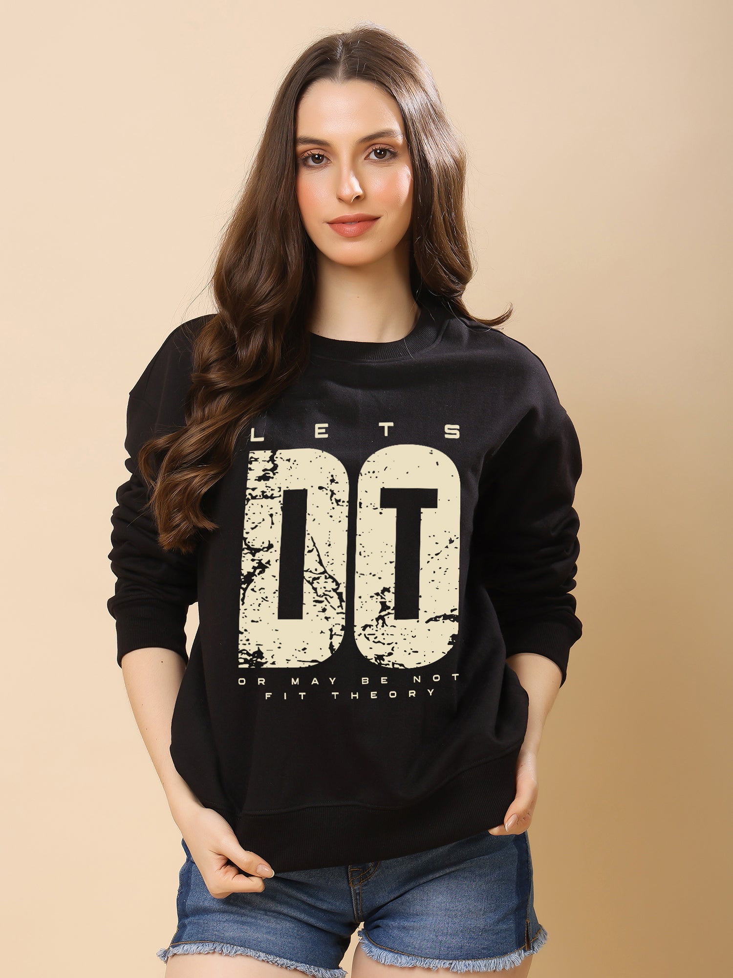 Women Relaxed Fit Sweatshirt-Lets Do it