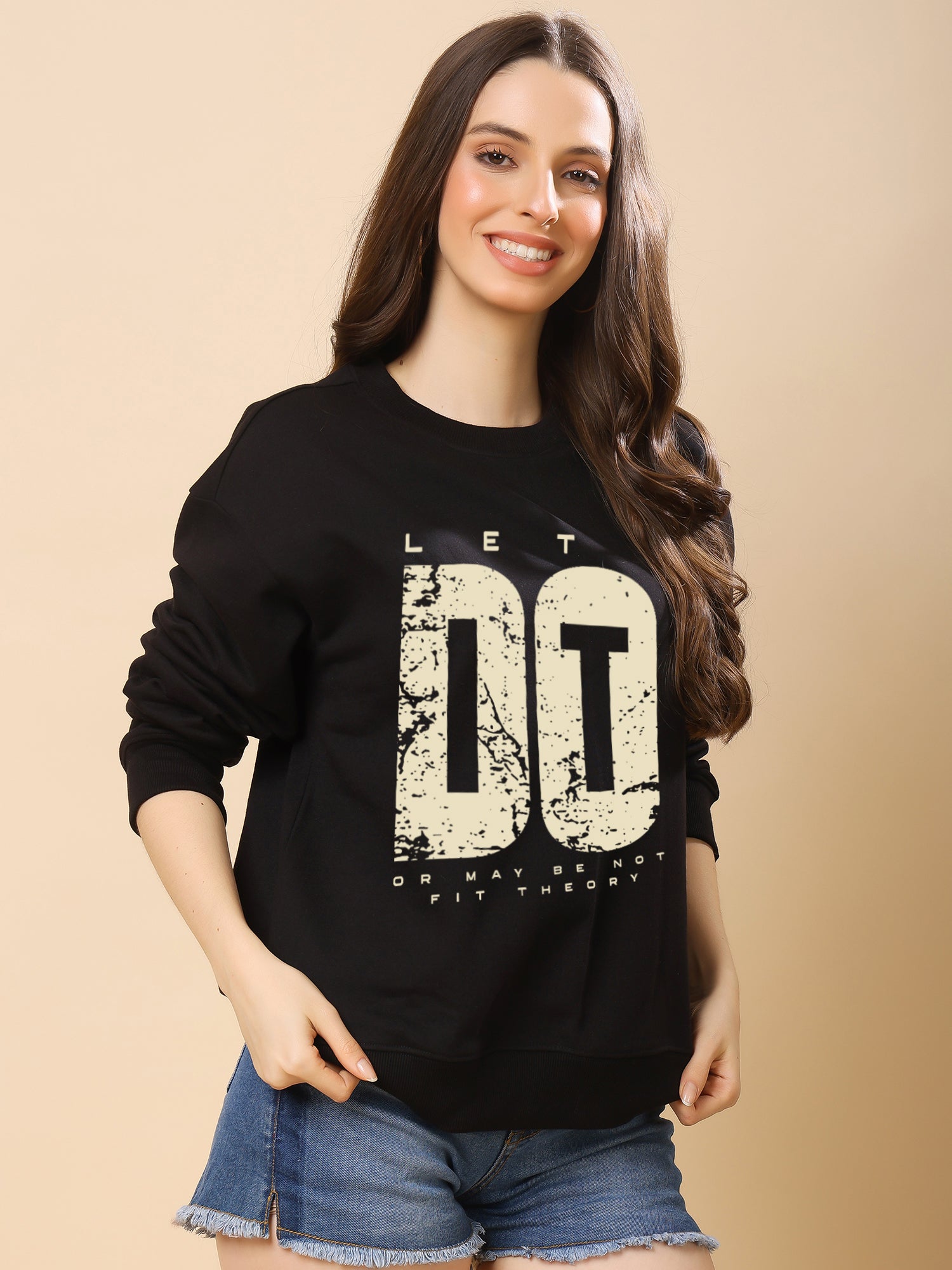 Women Relaxed Fit Sweatshirt-Lets Do it