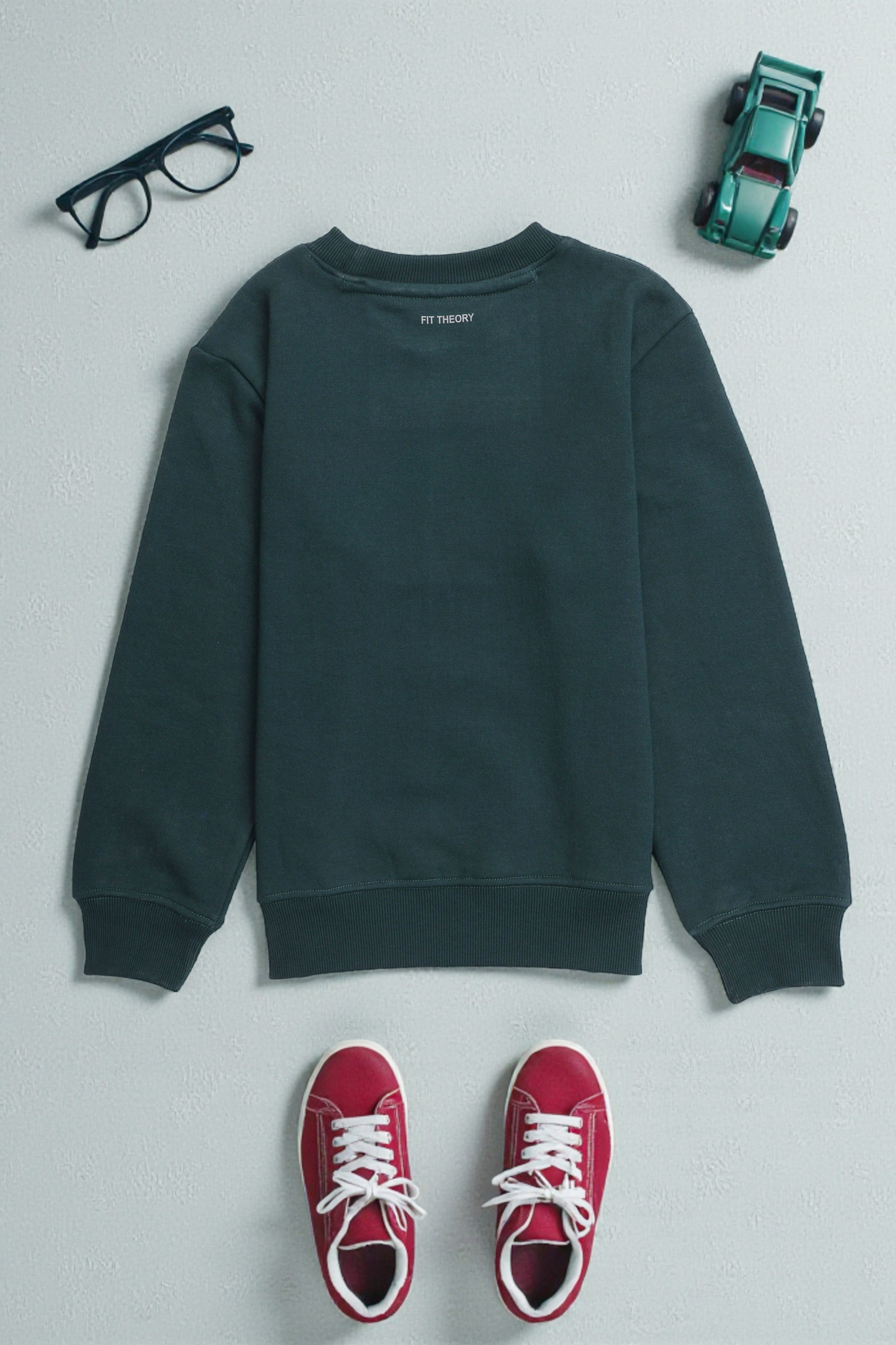 Boys Relaxed Fit Sweatshirt-Bottle Green