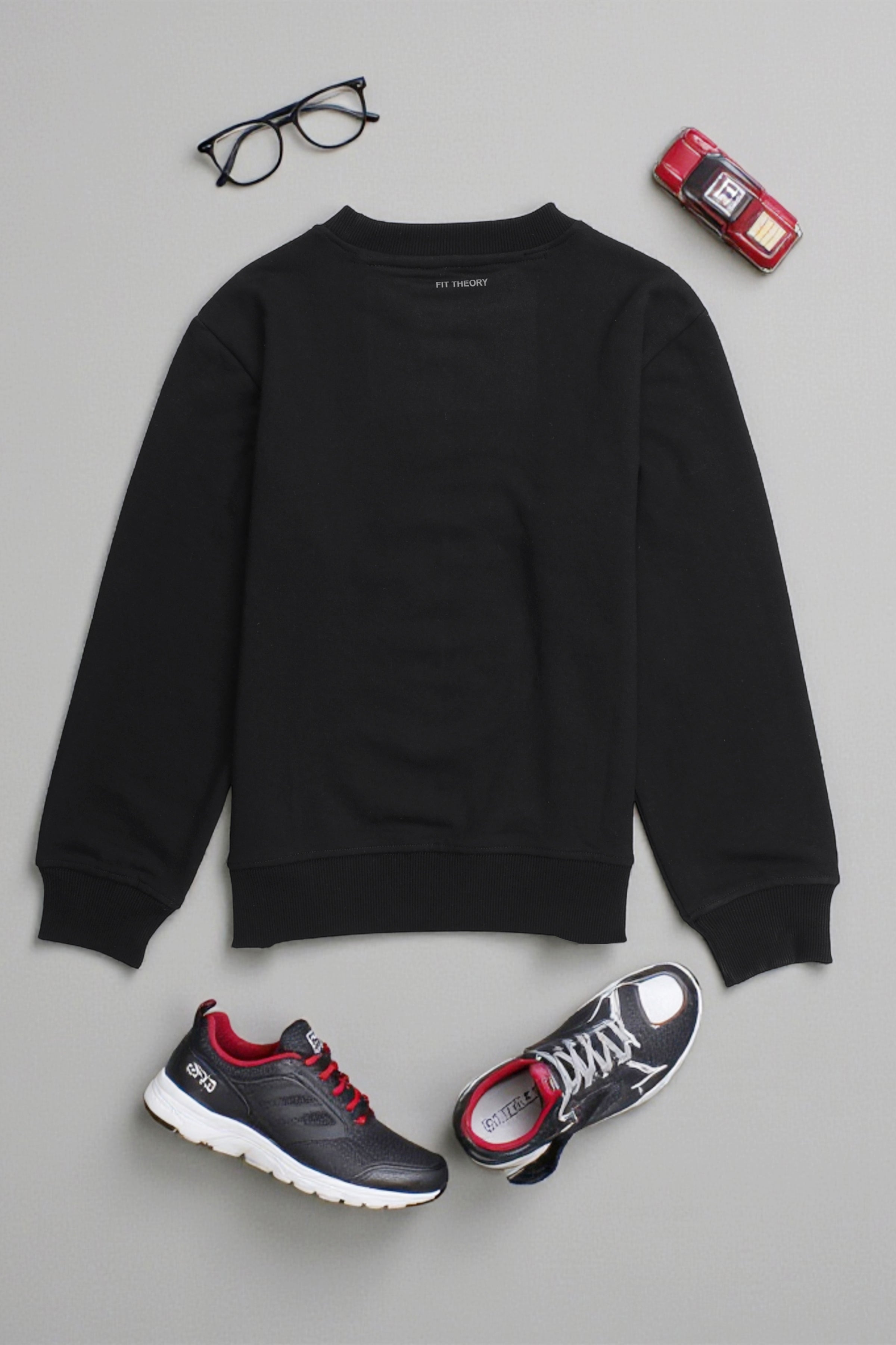 Boys Relaxed Fit Sweatshirt-Black