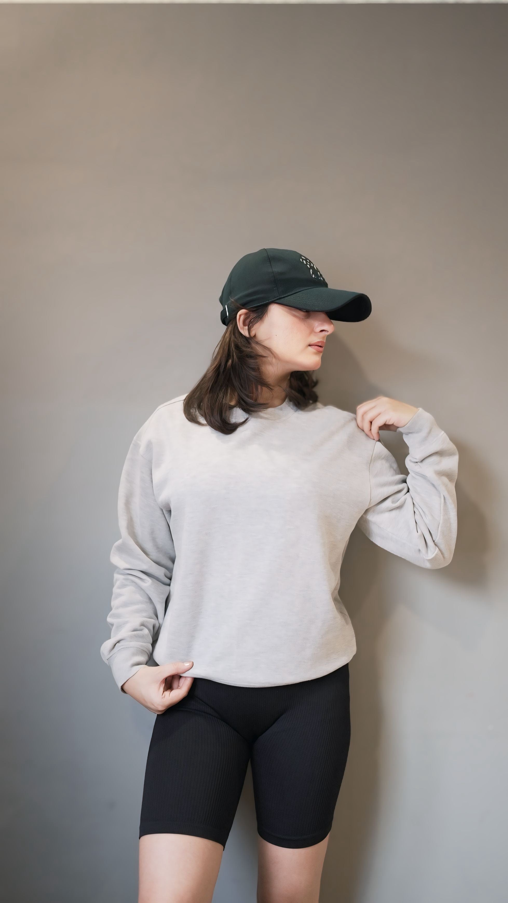 Women Relaxed Fit Sweatshirt-Grey Melange