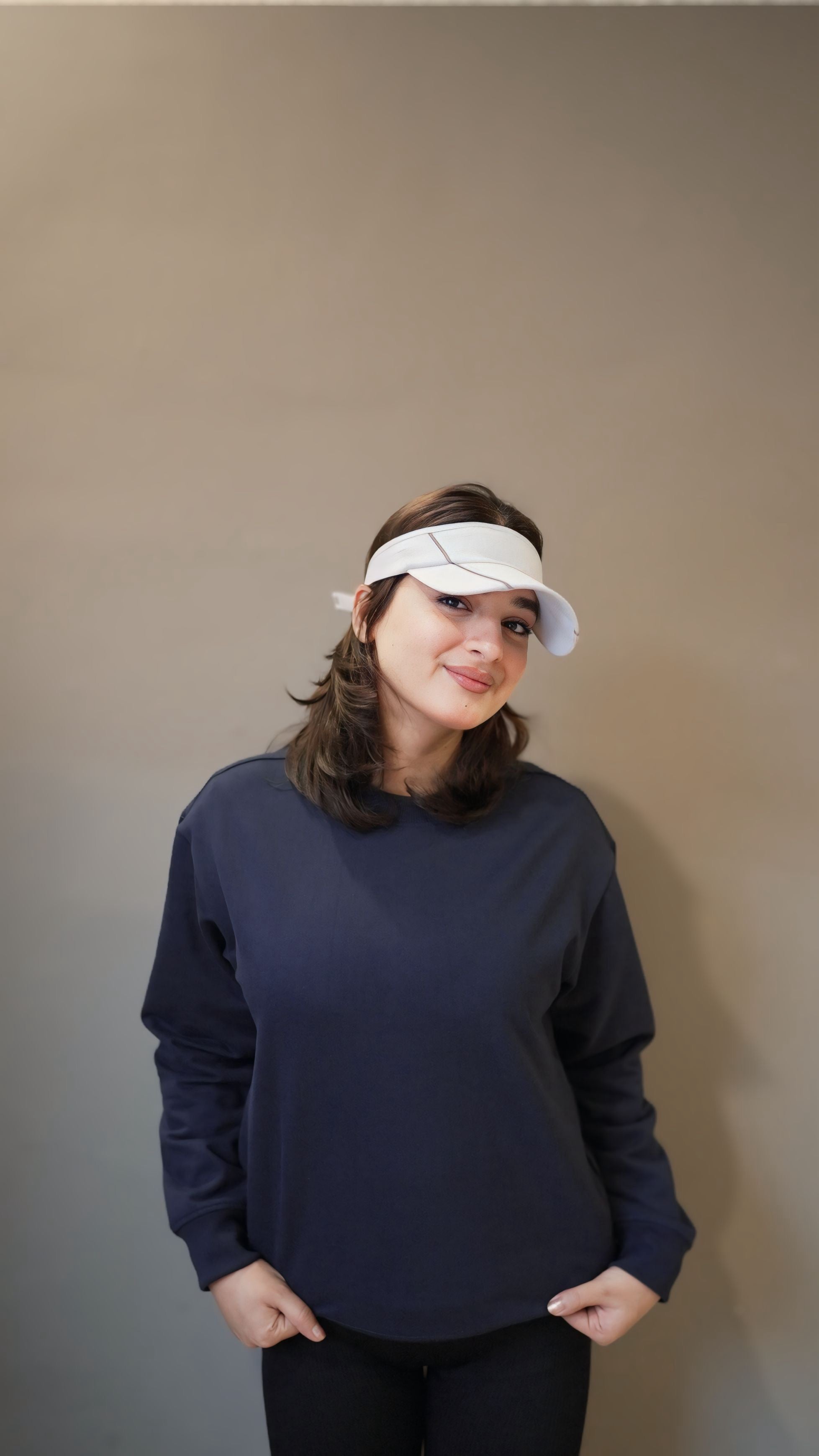 Women Relaxed Fit Sweatshirt-Navy Blue