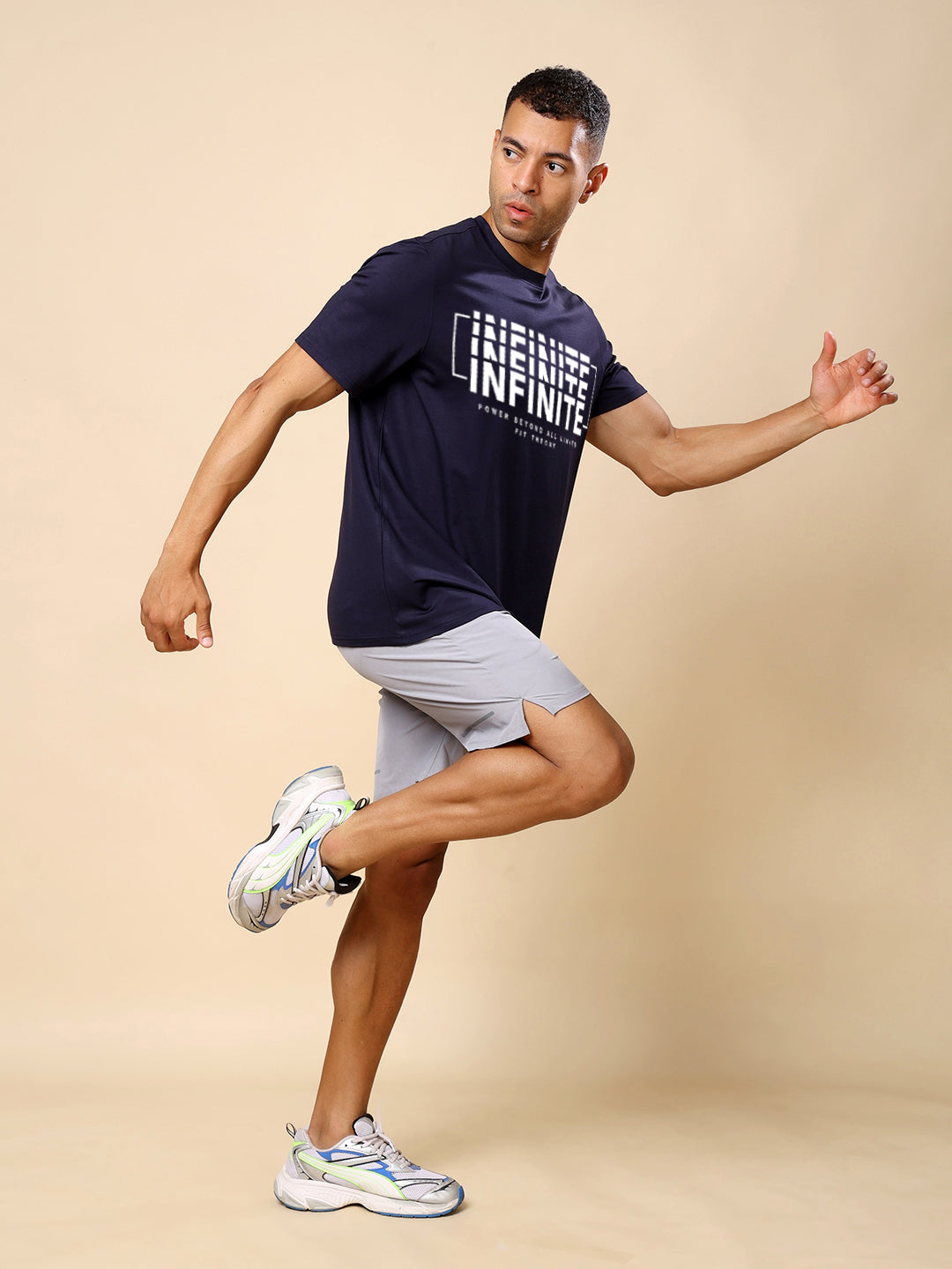 Dri-FIT Printed T-shirt for Men-Navy Blue Infinite