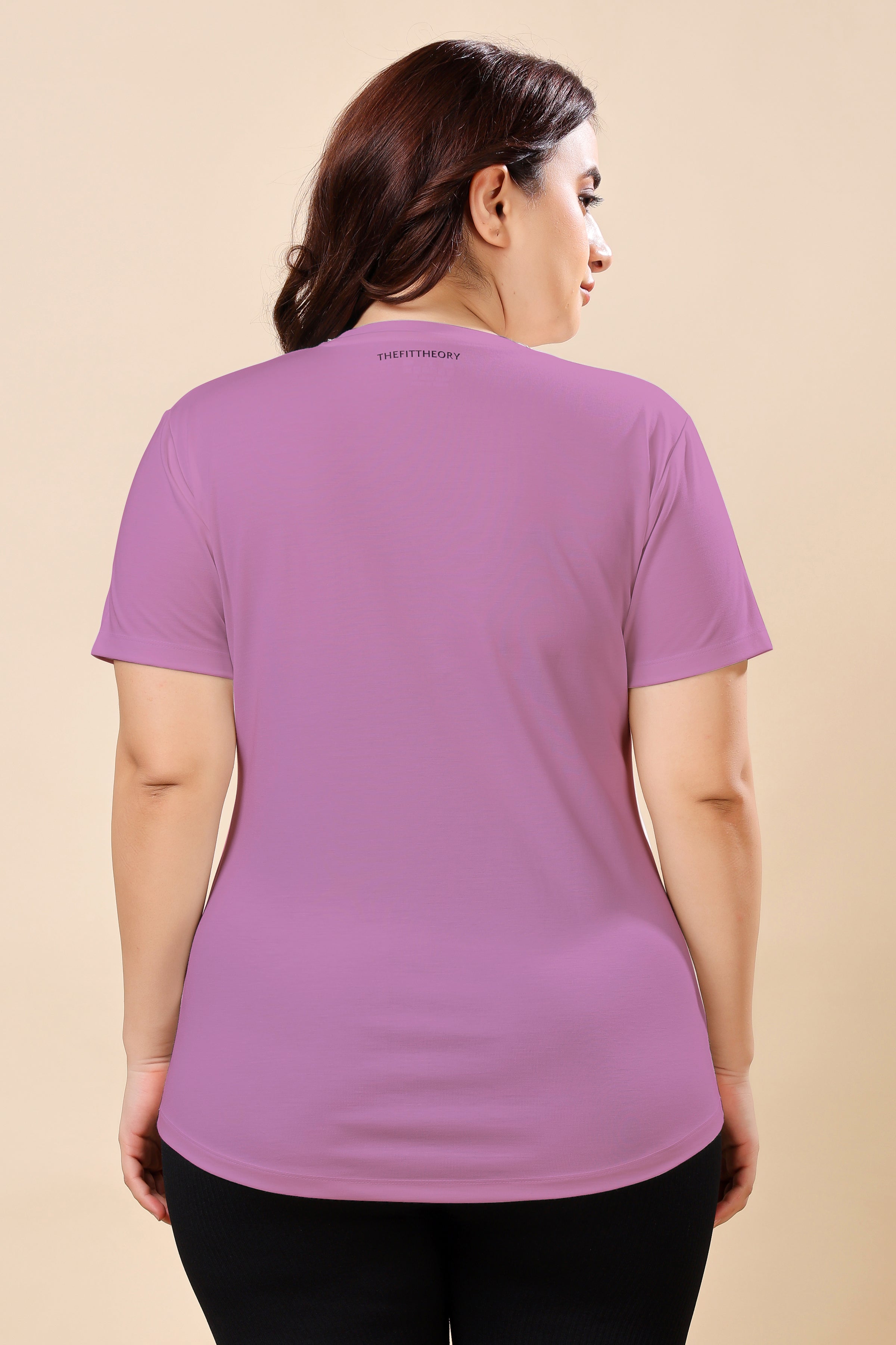 TheFitFusion Half Sleeve Top - Lavender Bliss