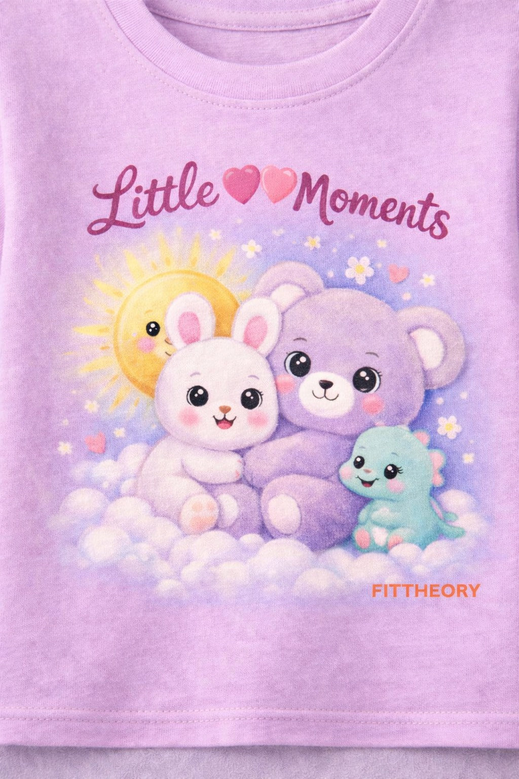 Kids Full Sleeves Printed T-shirt-Lavender Little Moments