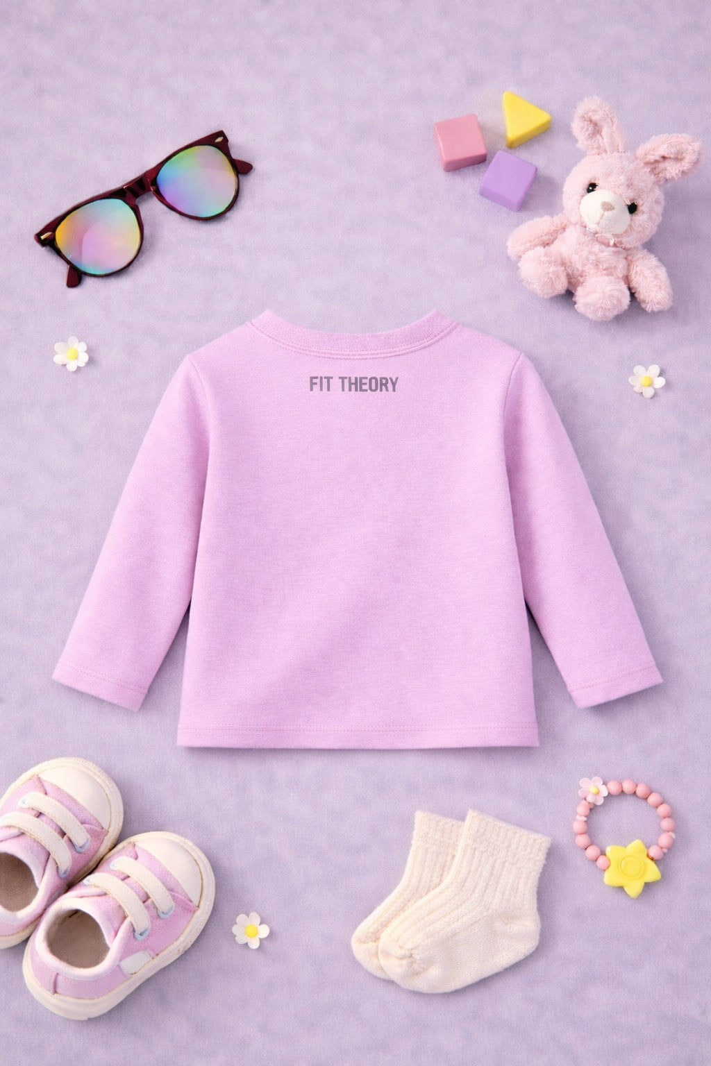 Kids Full Sleeves Solid round neck T-shirt-Lavender
