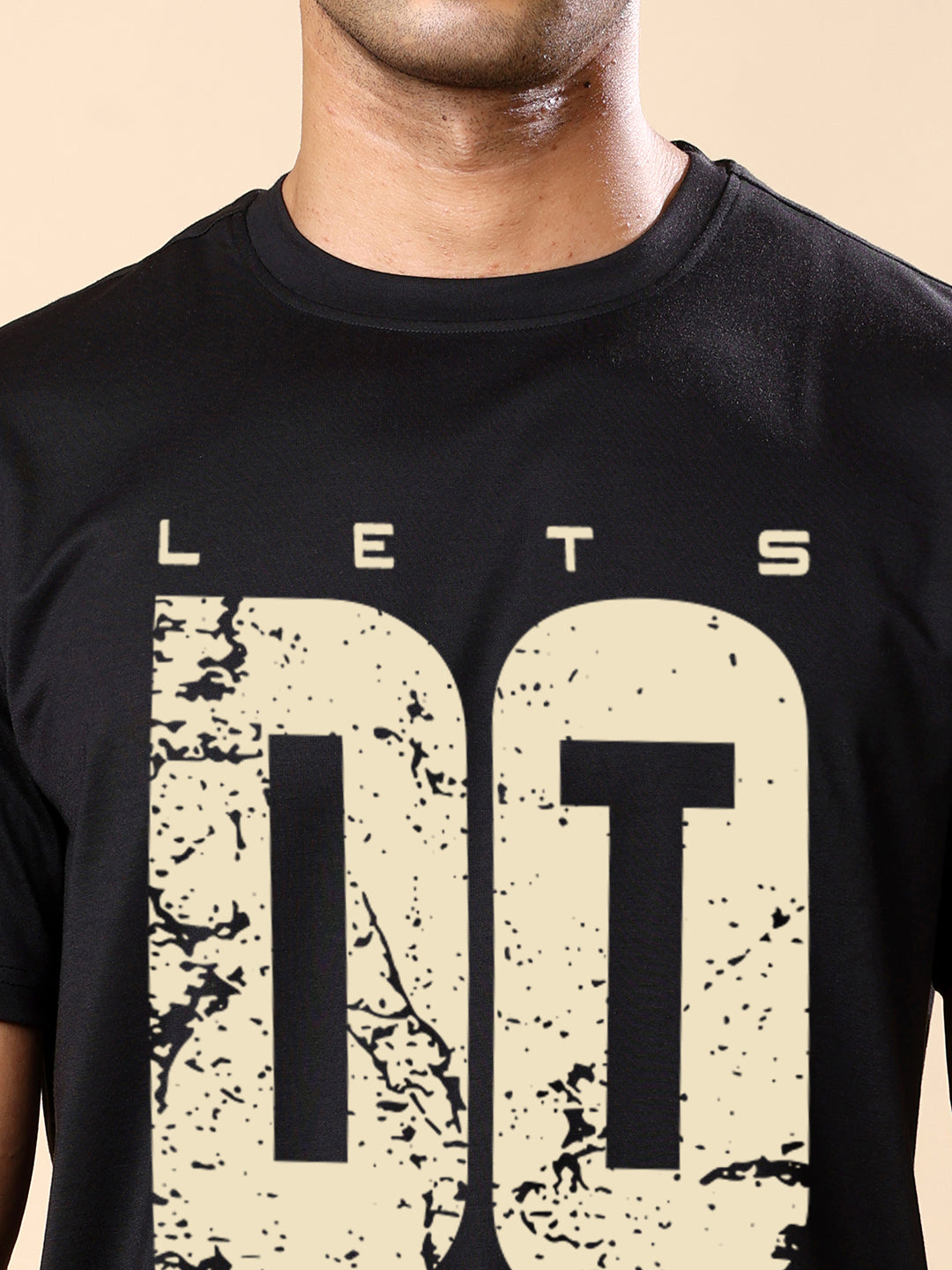 Dri-FIT Printed T-shirt for Men- Black Lets Do It