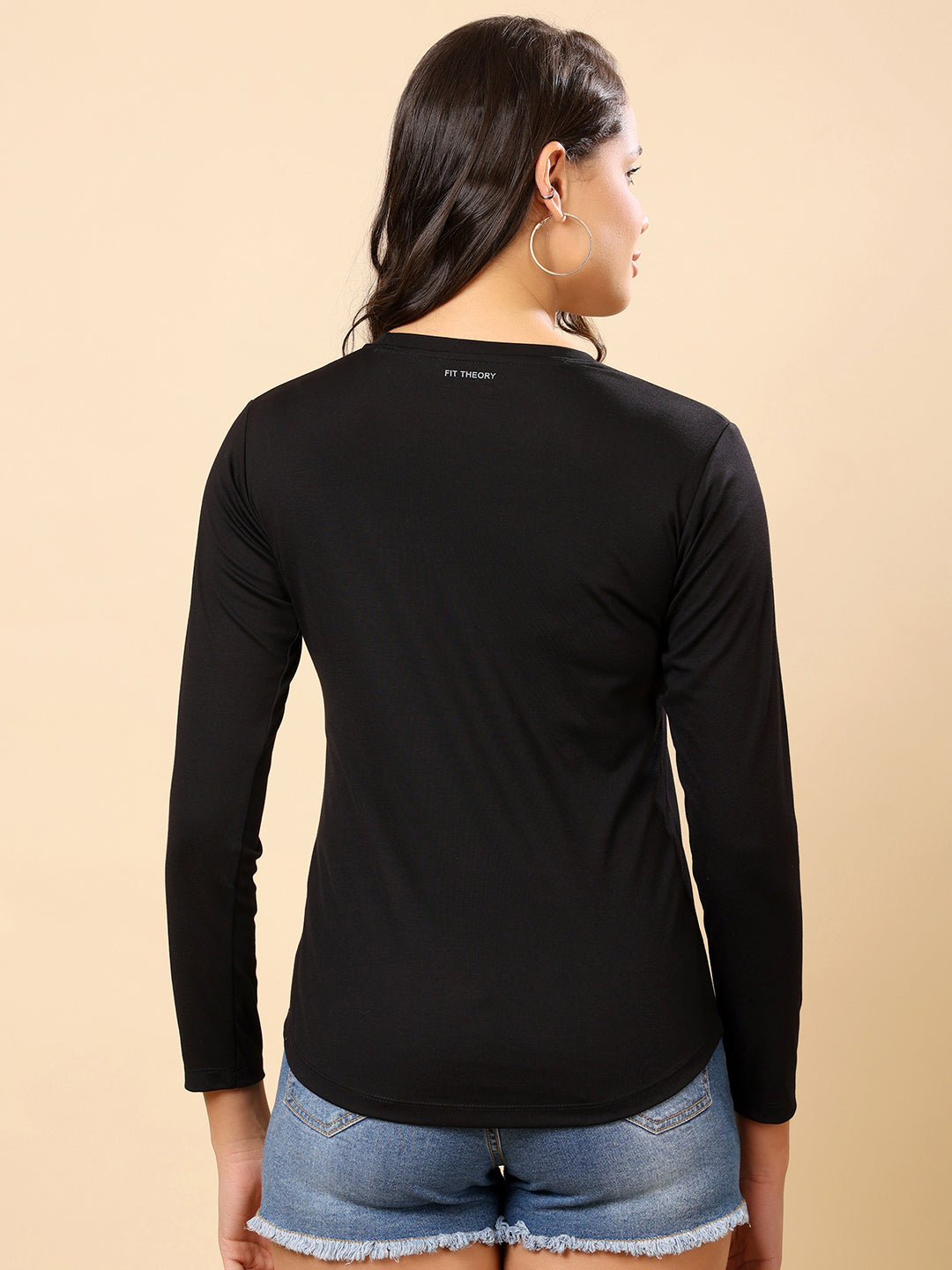 Women Printed Full Sleeves T-shirt-Black Lets Do it