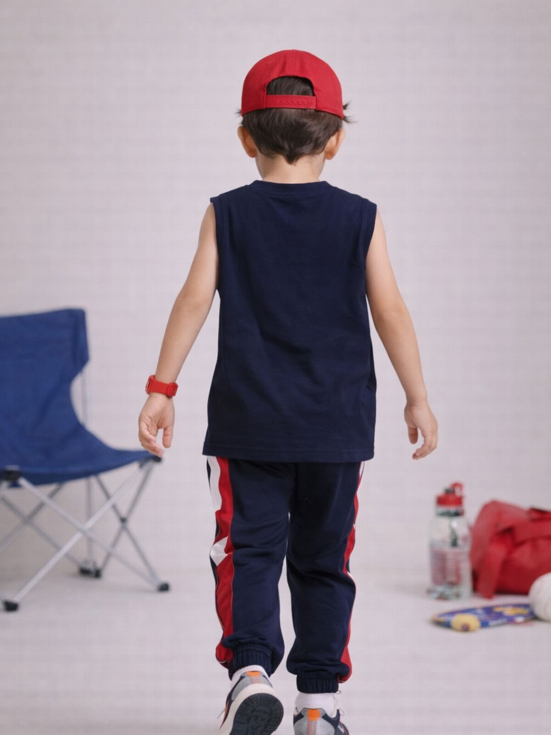 Boys Oversized Boxy Tank Top- Navy Blue