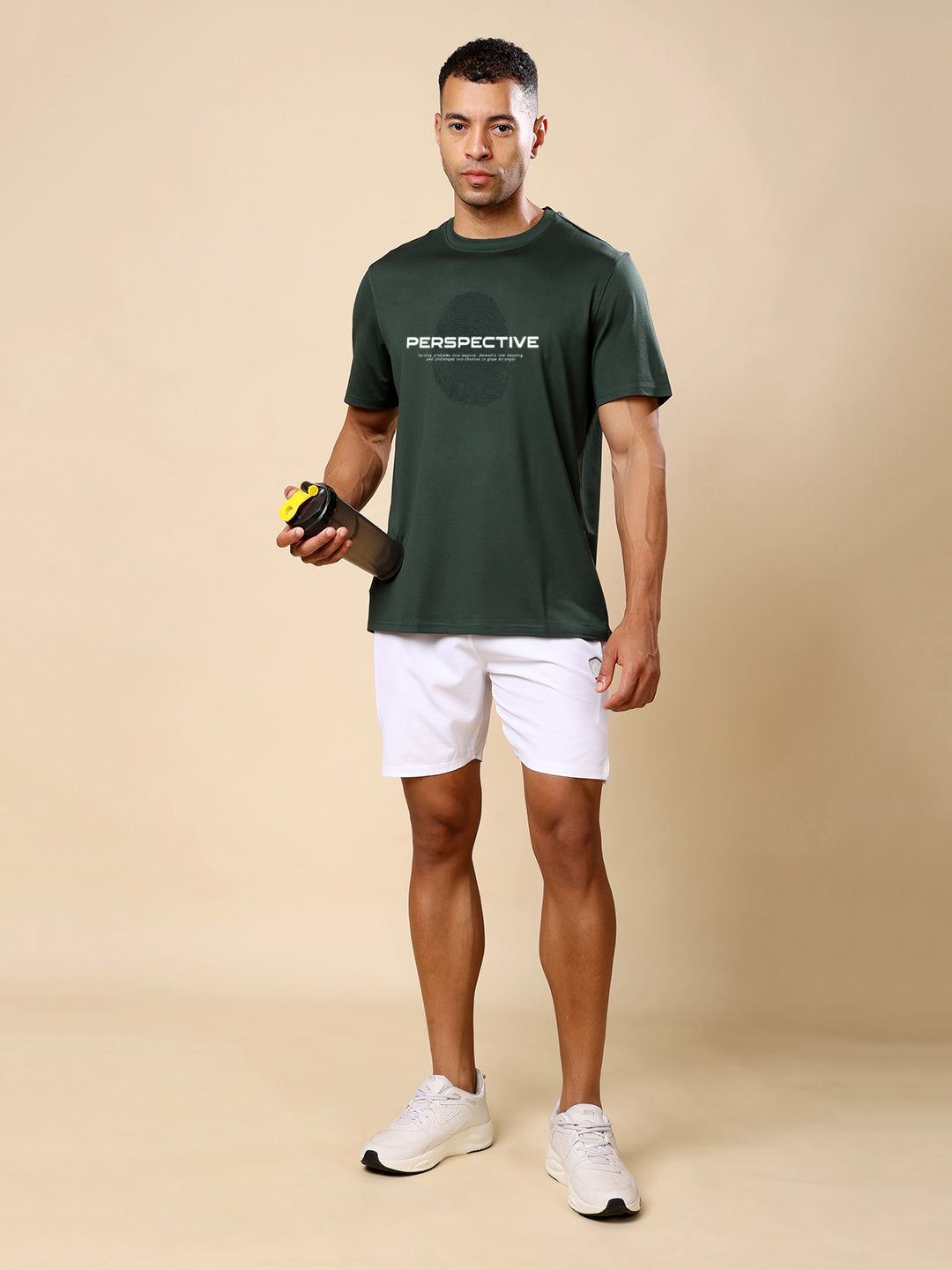 Dri-FIT Printed T-shirt for Men- Bottle Green Perspective