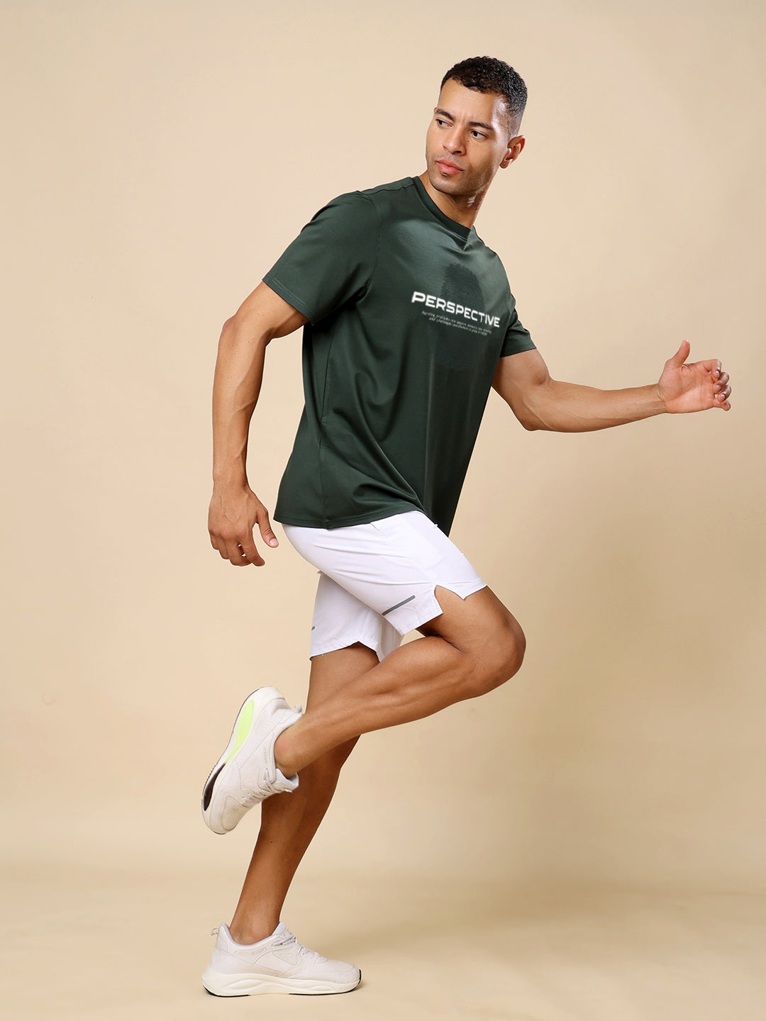 Dri-FIT Printed T-shirt for Men- Bottle Green Perspective