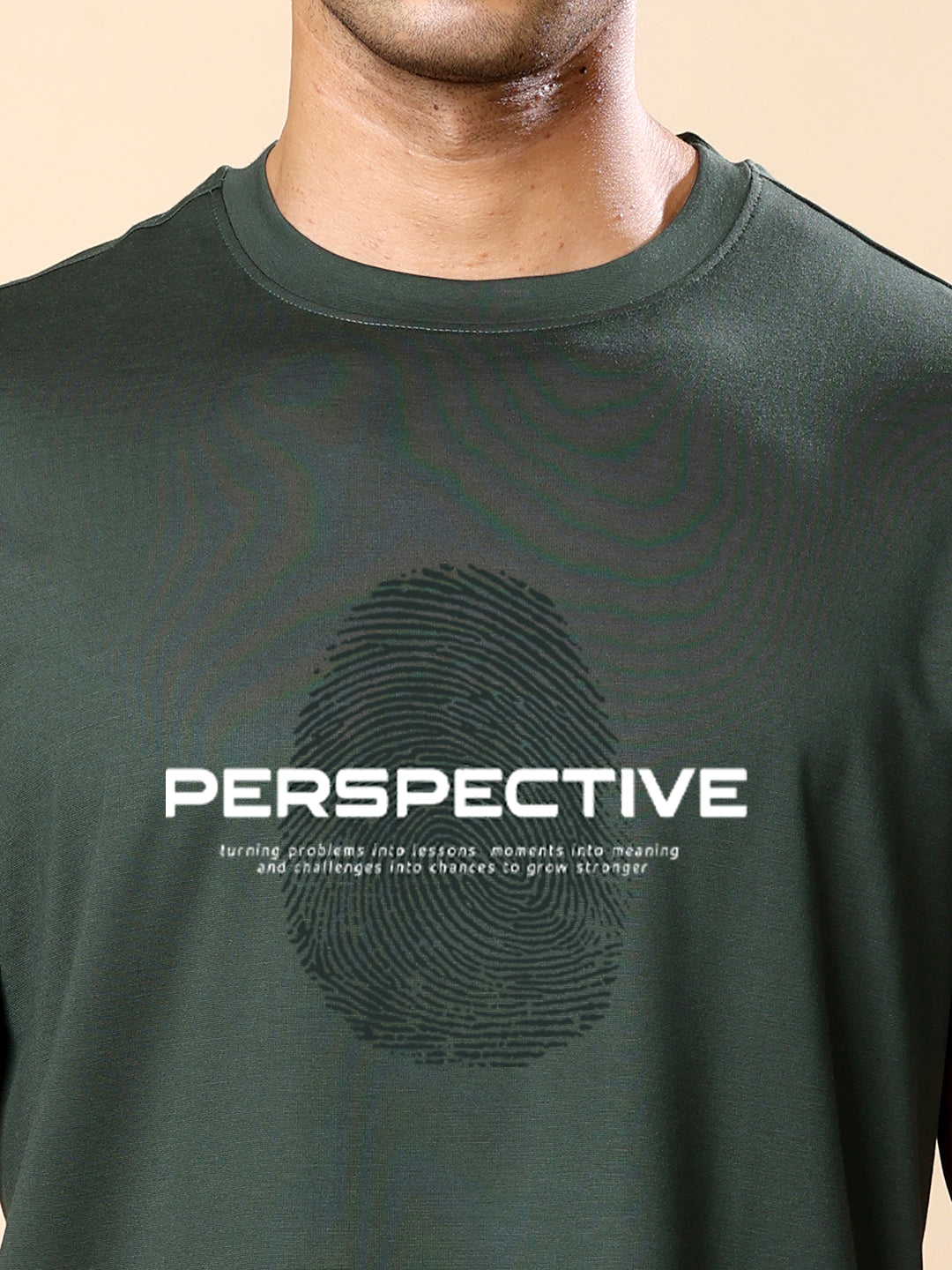 Dri-FIT Printed T-shirt for Men- Bottle Green Perspective