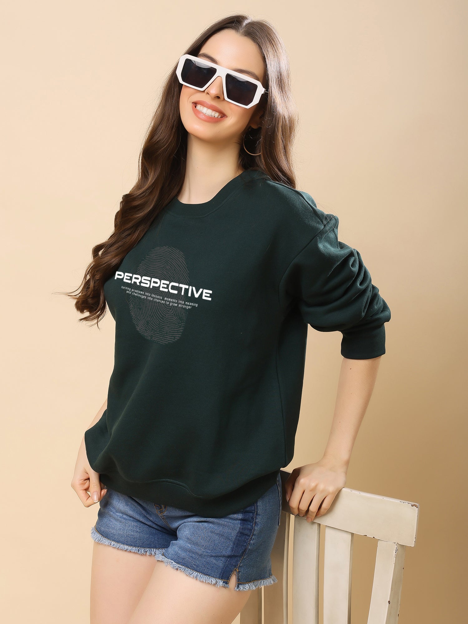 Women Relaxed Fit Sweatshirt- Perspective