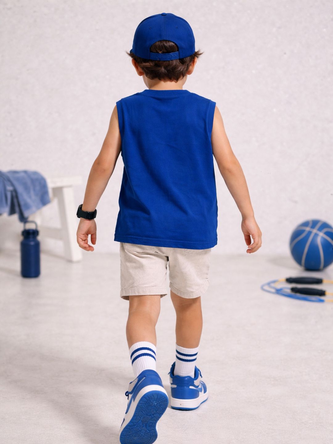 Boys Oversized Boxy Tank Top- Royal Blue