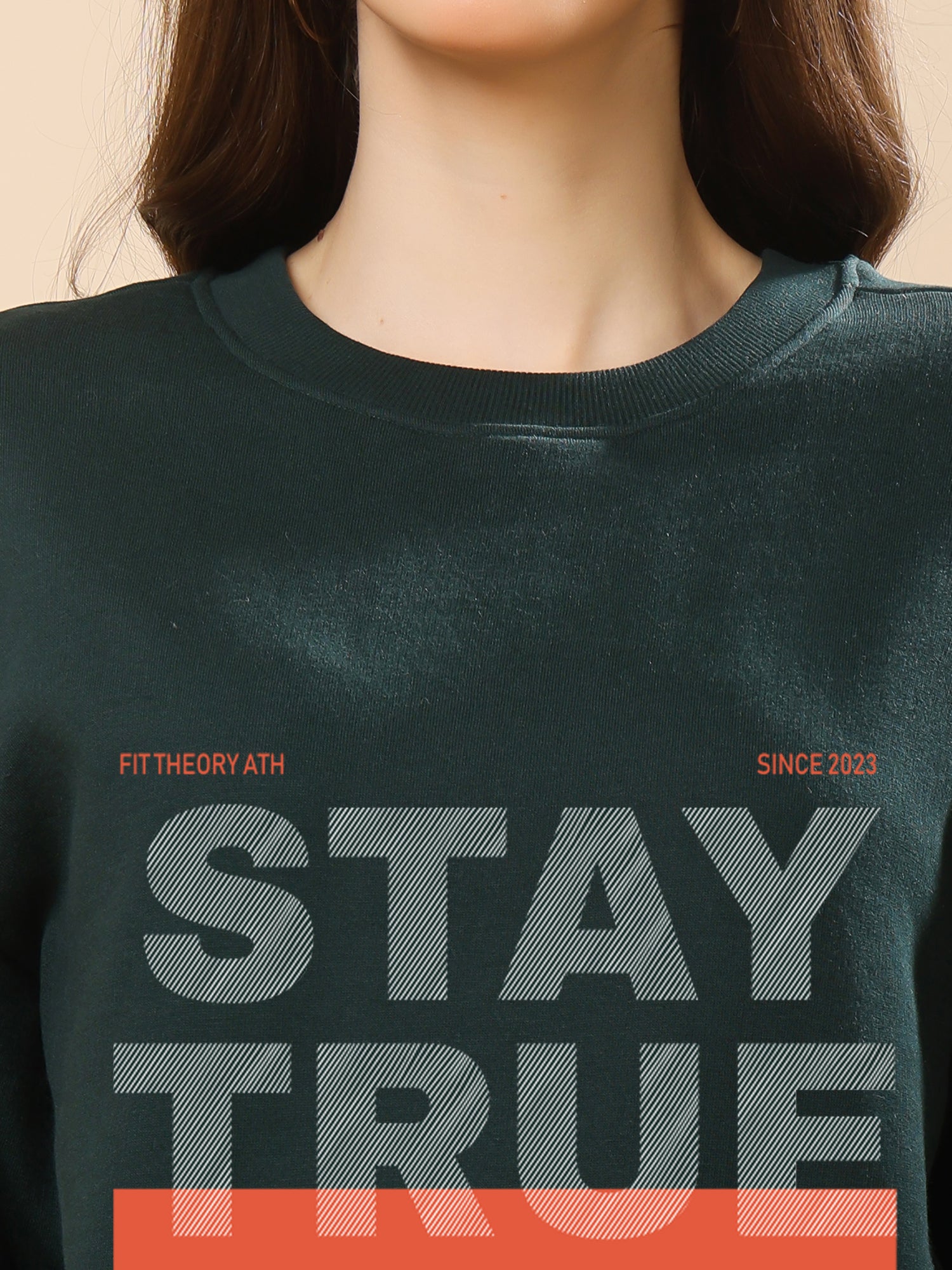 Women Relaxed Fit Sweatshirt-Stay True