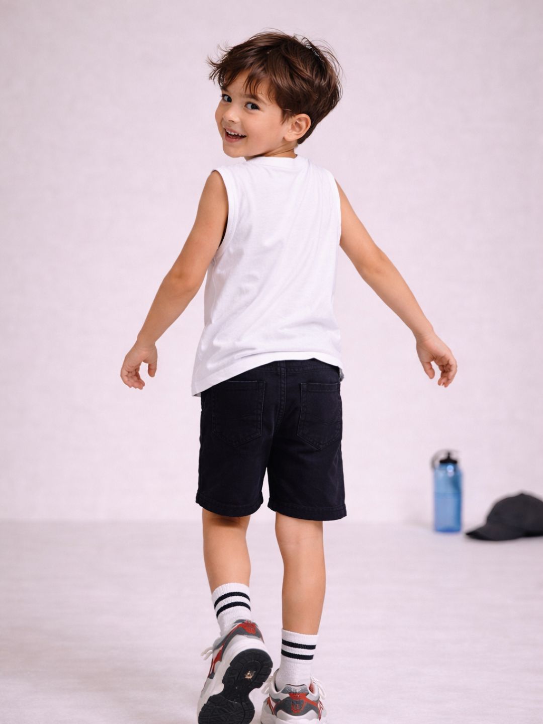 Boys Oversized Boxy Tank Top- White