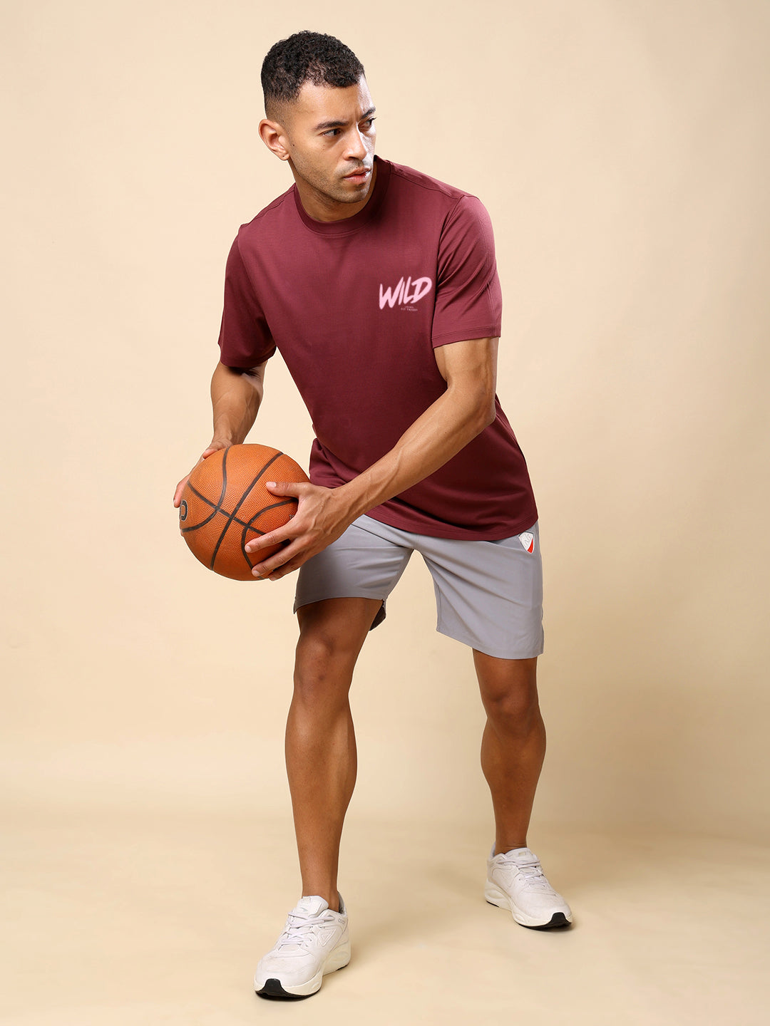 Dri-FIT Printed T-shirt for Men- Maroon Wild